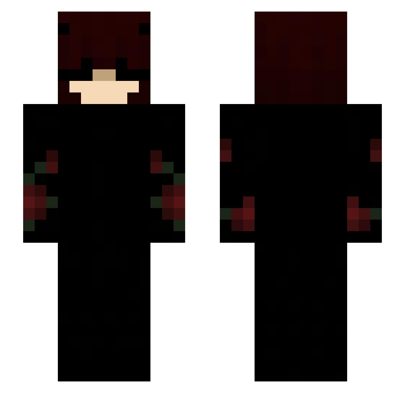 Blukieee Minecraft skin, front and back view