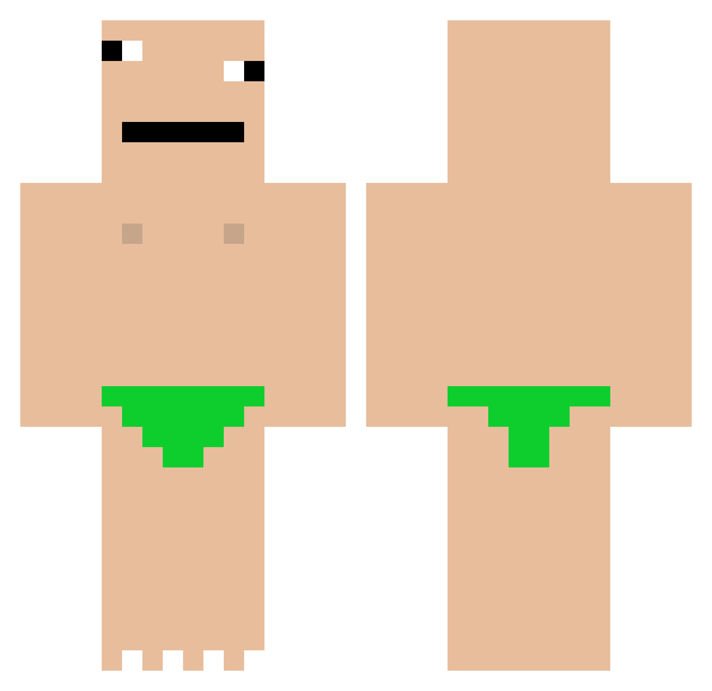 Vqtro Minecraft skin, front and back view