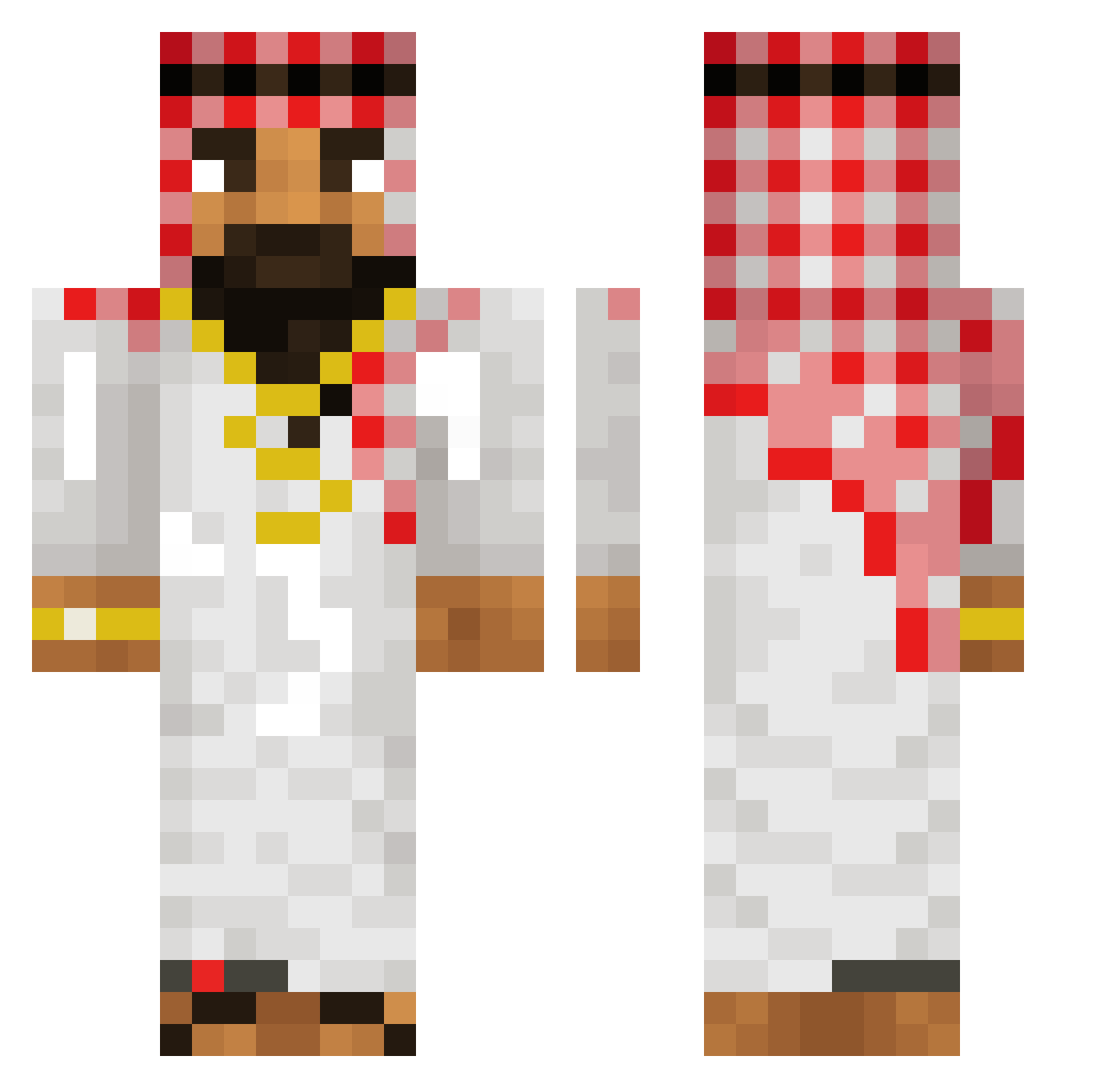 Blah247 Minecraft skin, front and back view