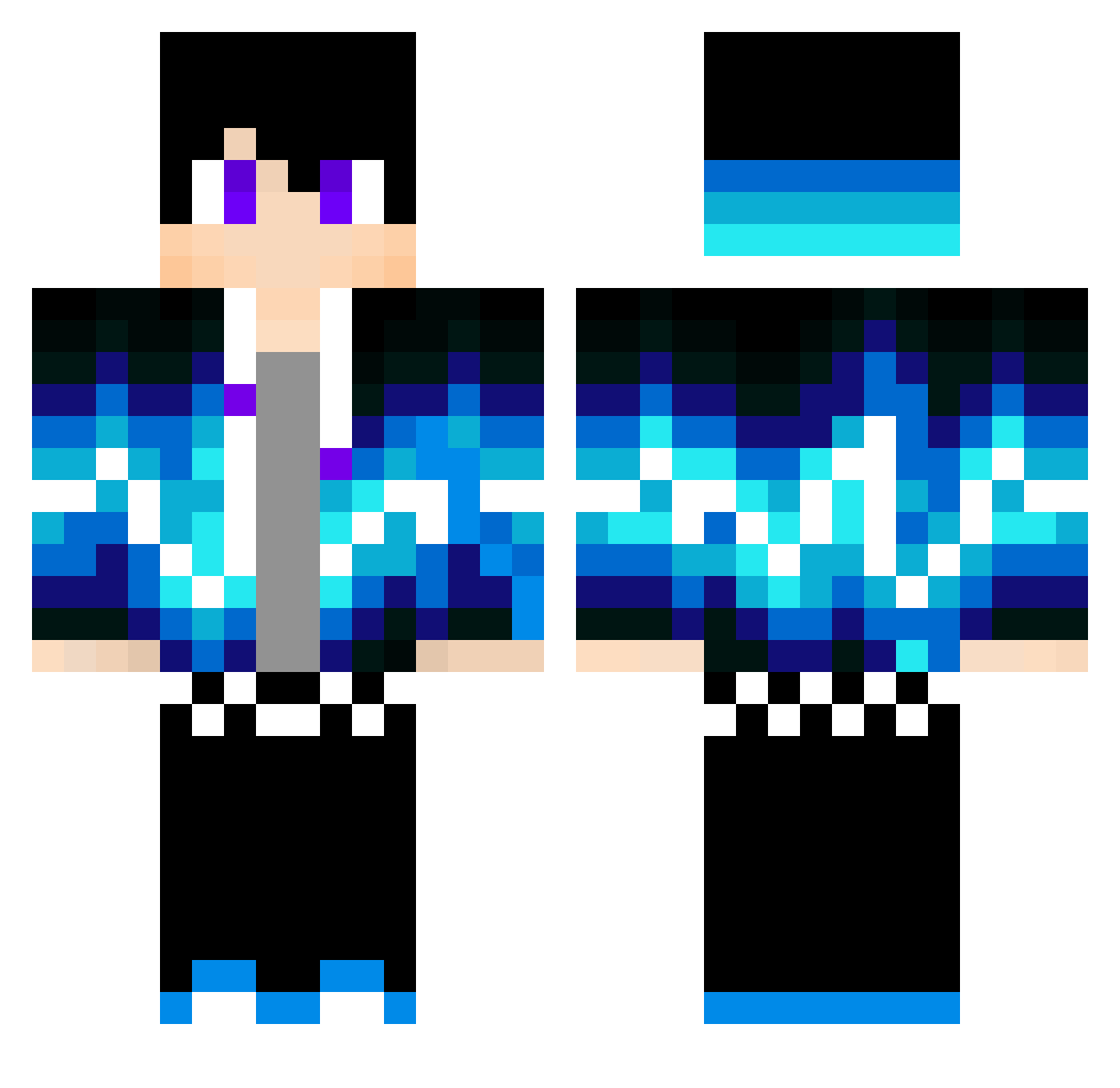 Illuminational Minecraft skin, front and back view