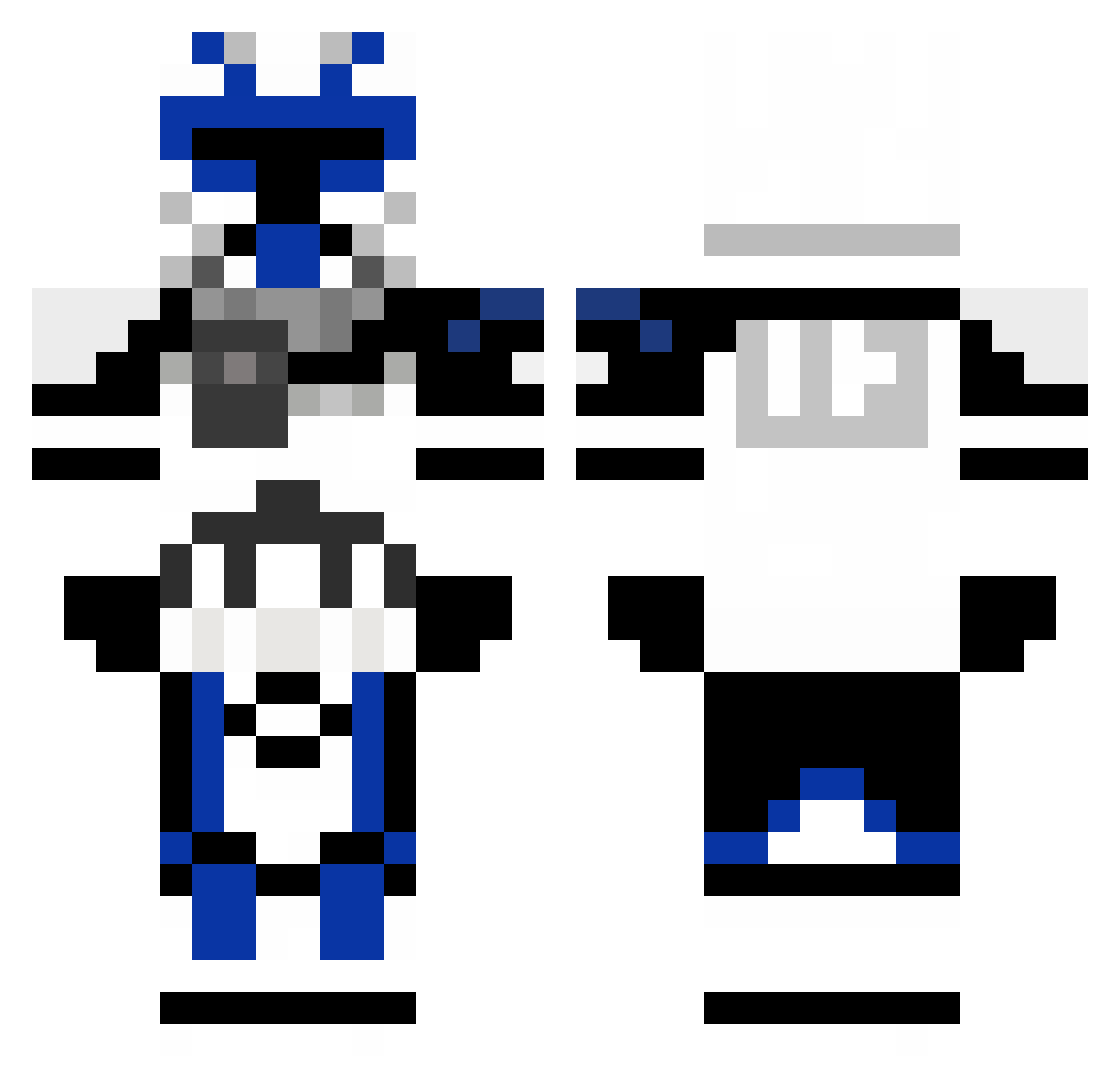 Gubi200 Minecraft skin, front and back view