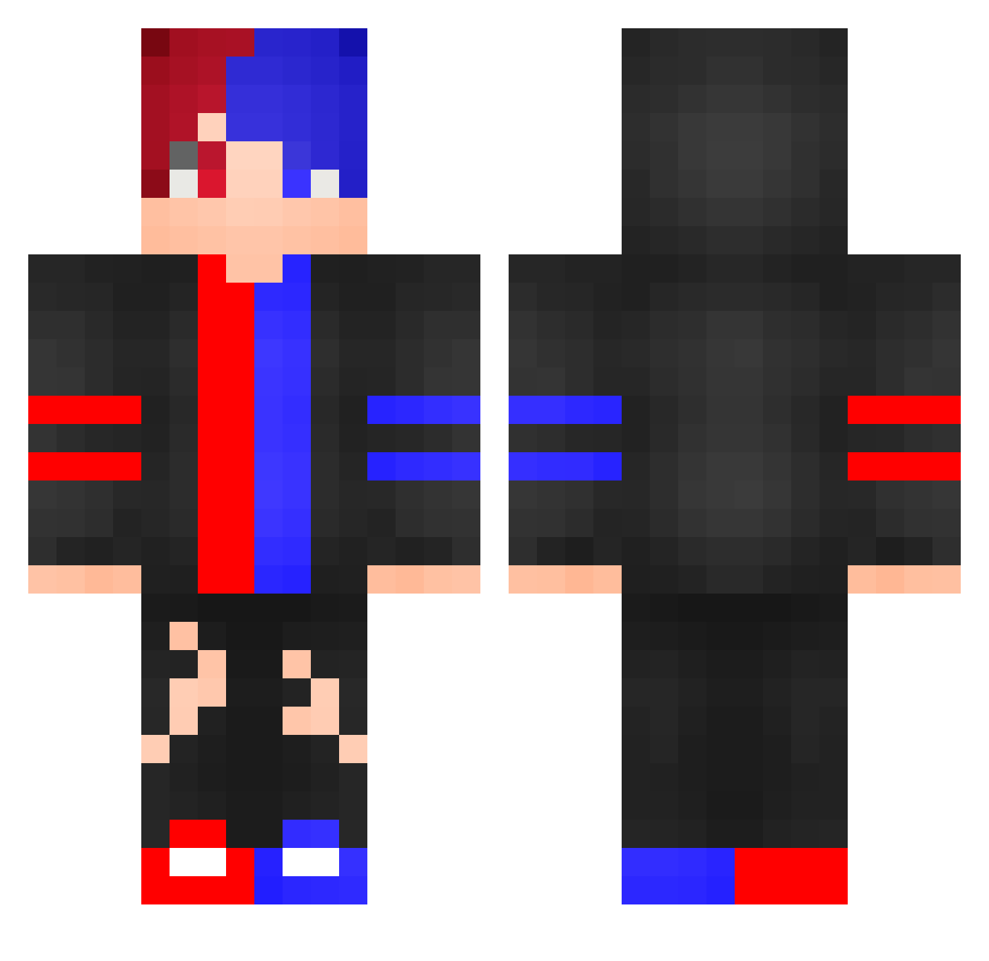 DDaxer Minecraft skin, front and back view