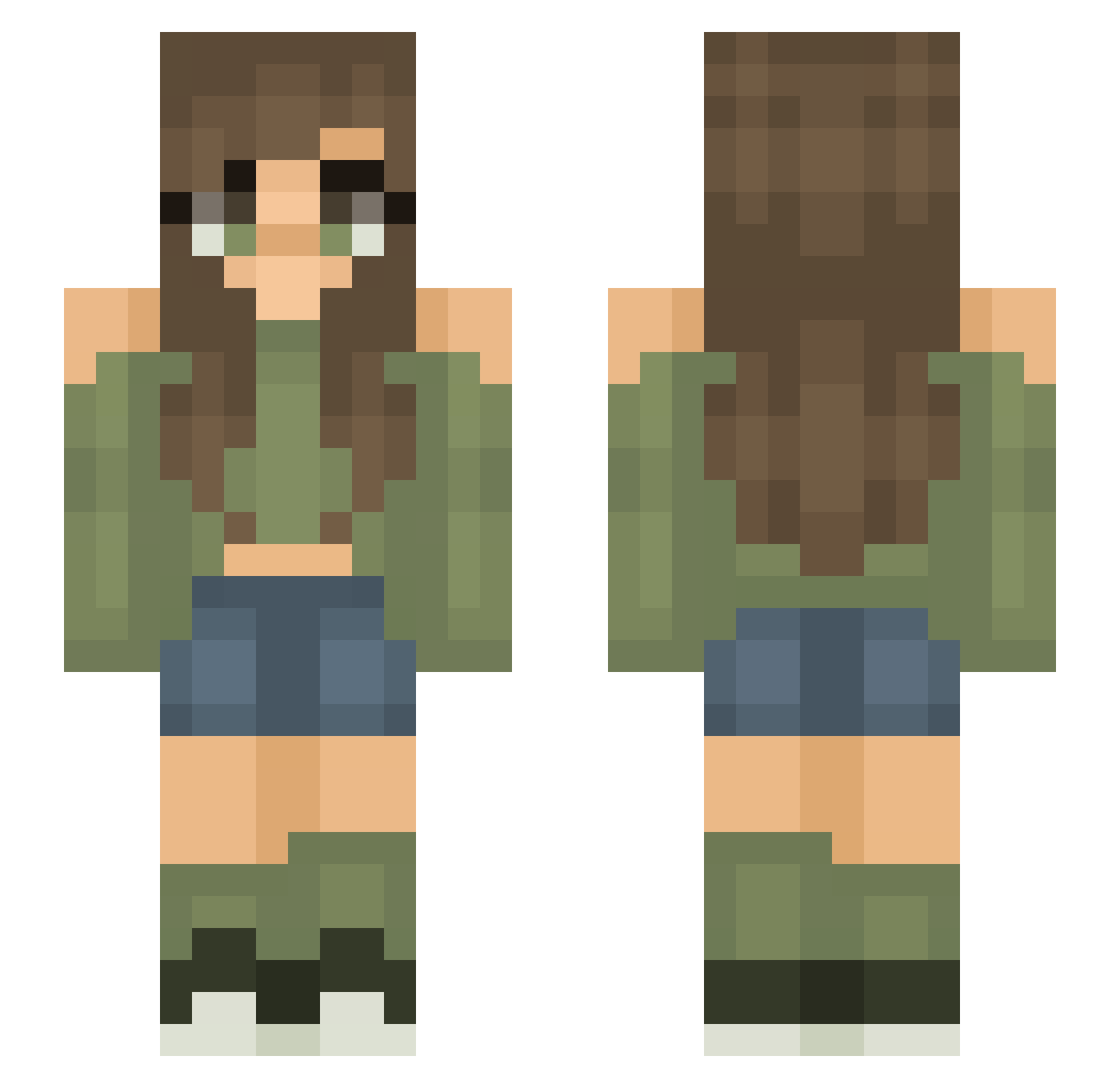 laineyjaymes Minecraft skin, front and back view