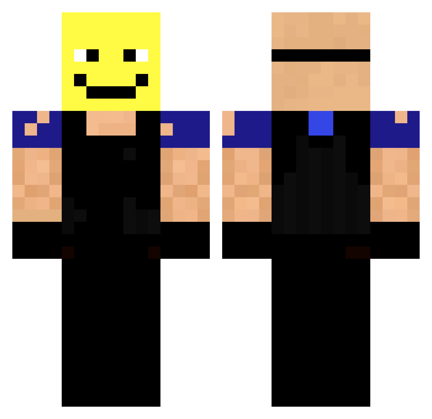 Thepatriota Minecraft skin, front and back view