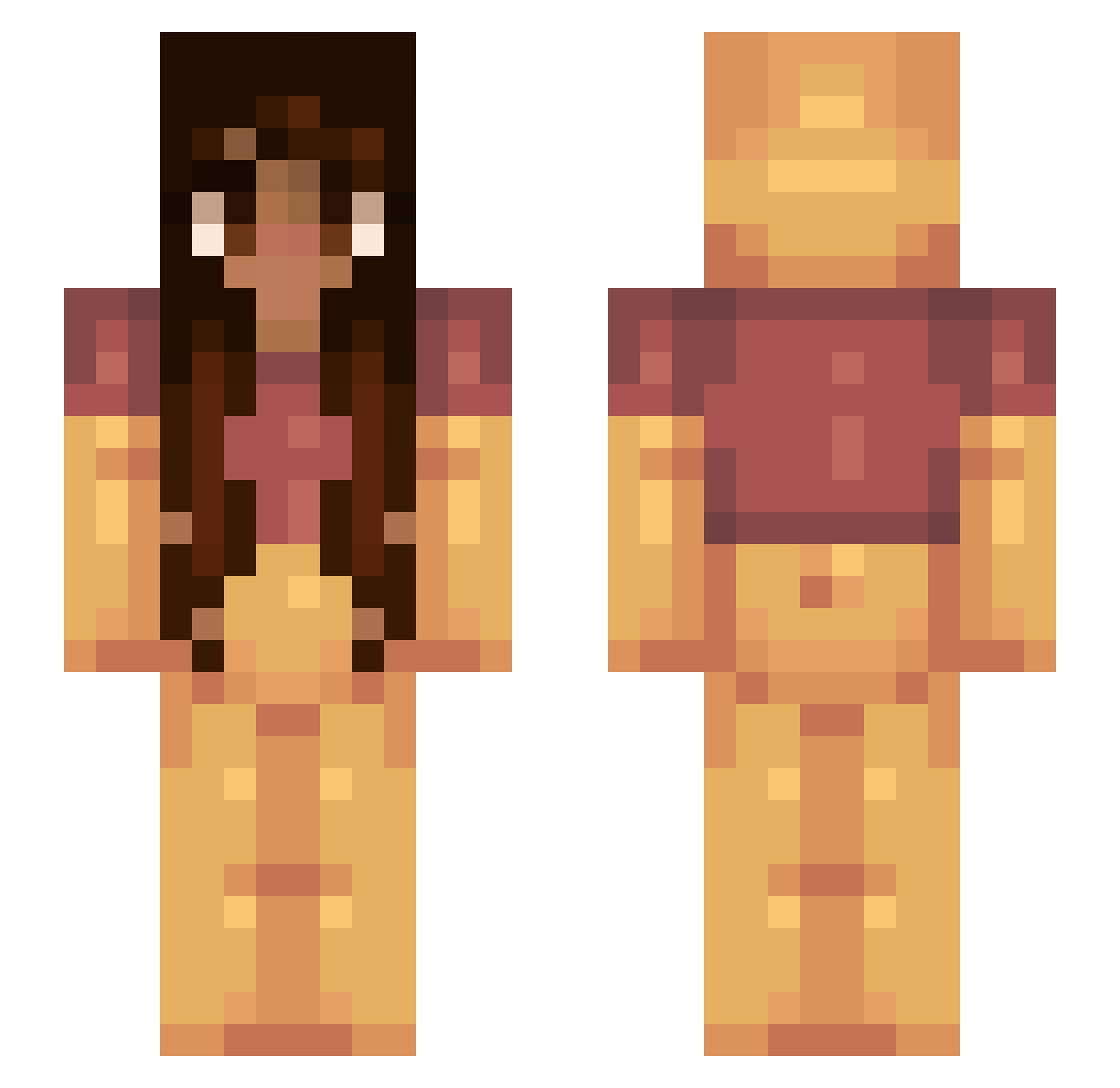 ImNotChristo Minecraft skin, front and back view
