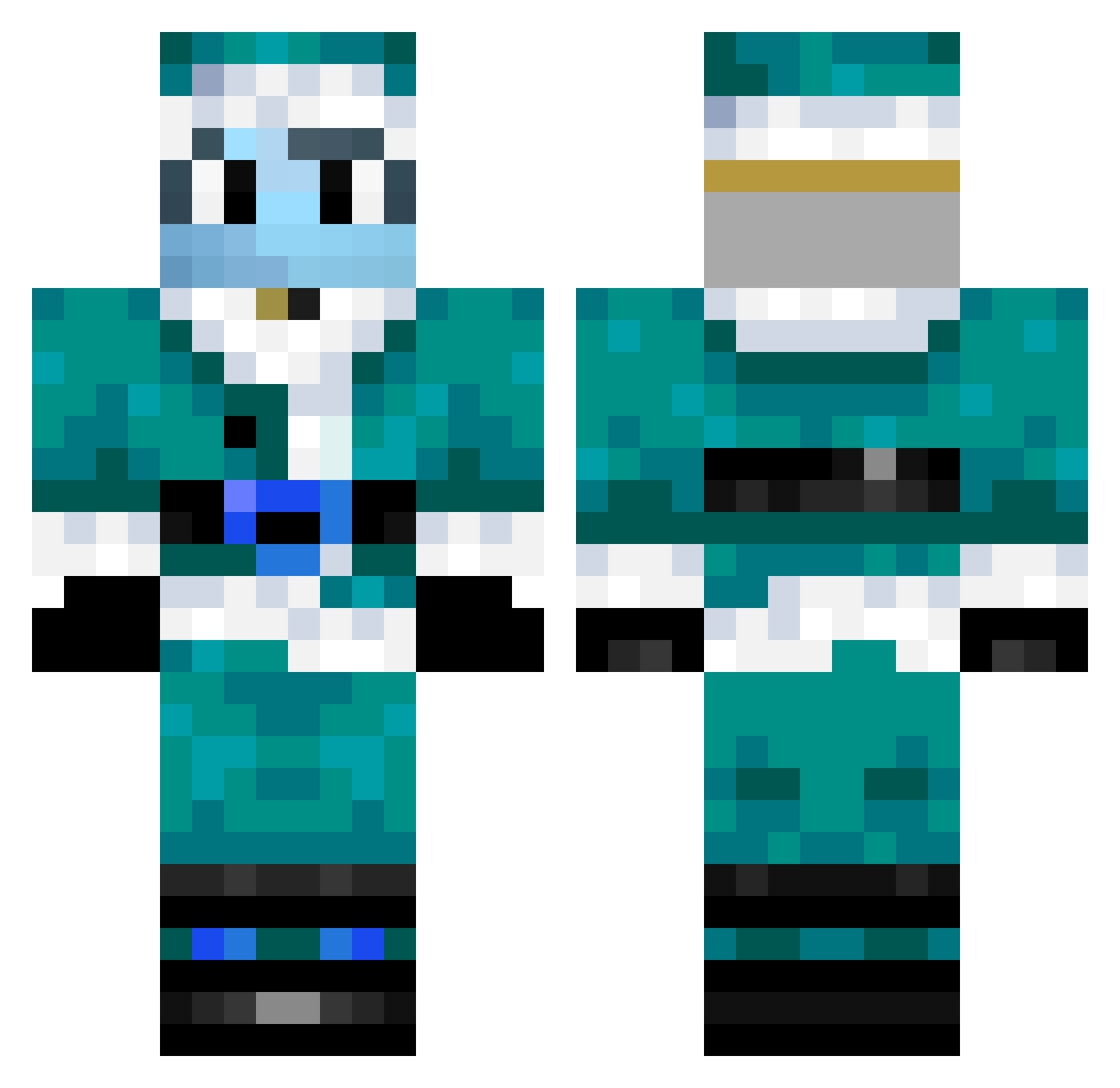 Terp Minecraft skin, front and back view