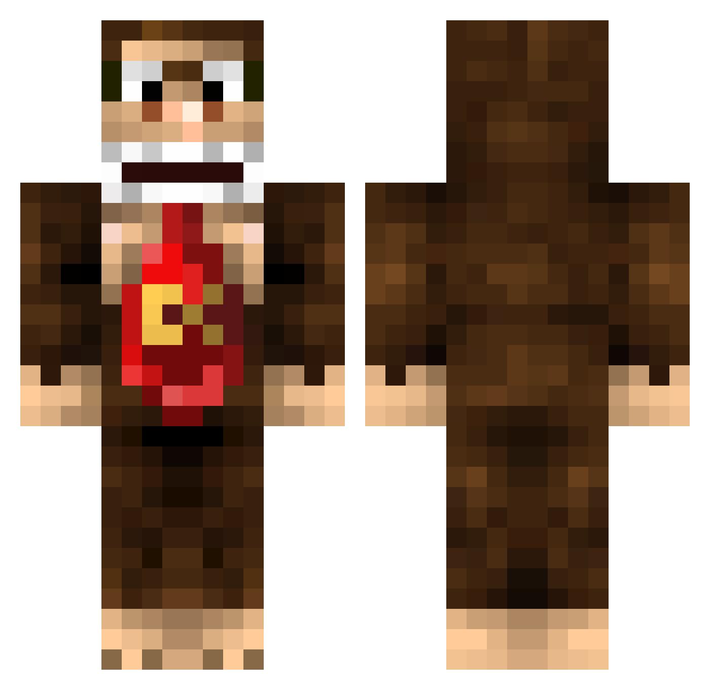 Complaining Minecraft skin, front and back view