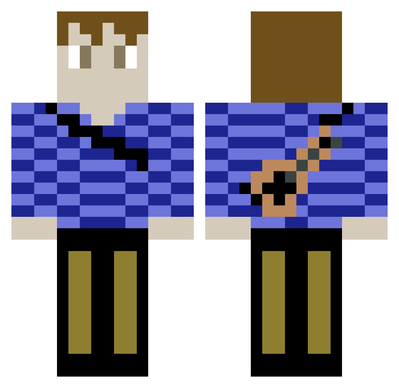 CaptainOstrich Minecraft skin, front and back view