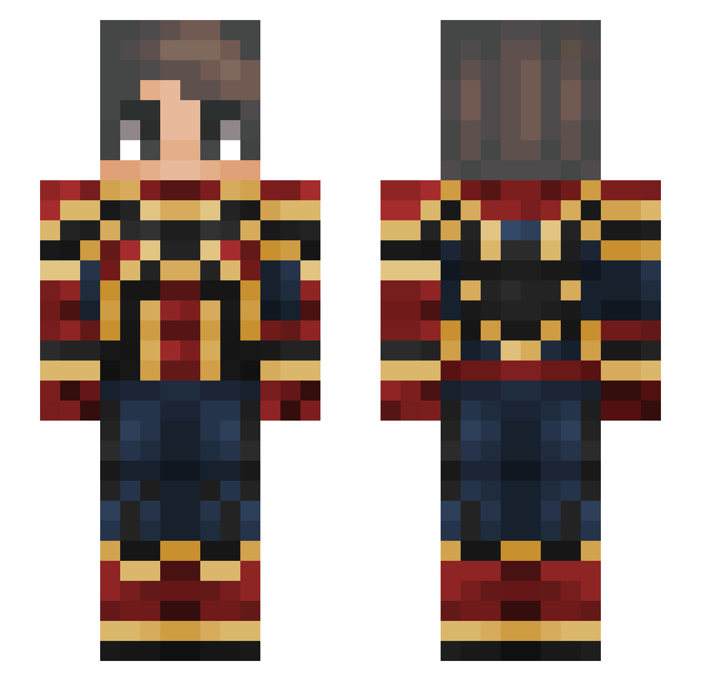 Turxl Minecraft skin, front and back view