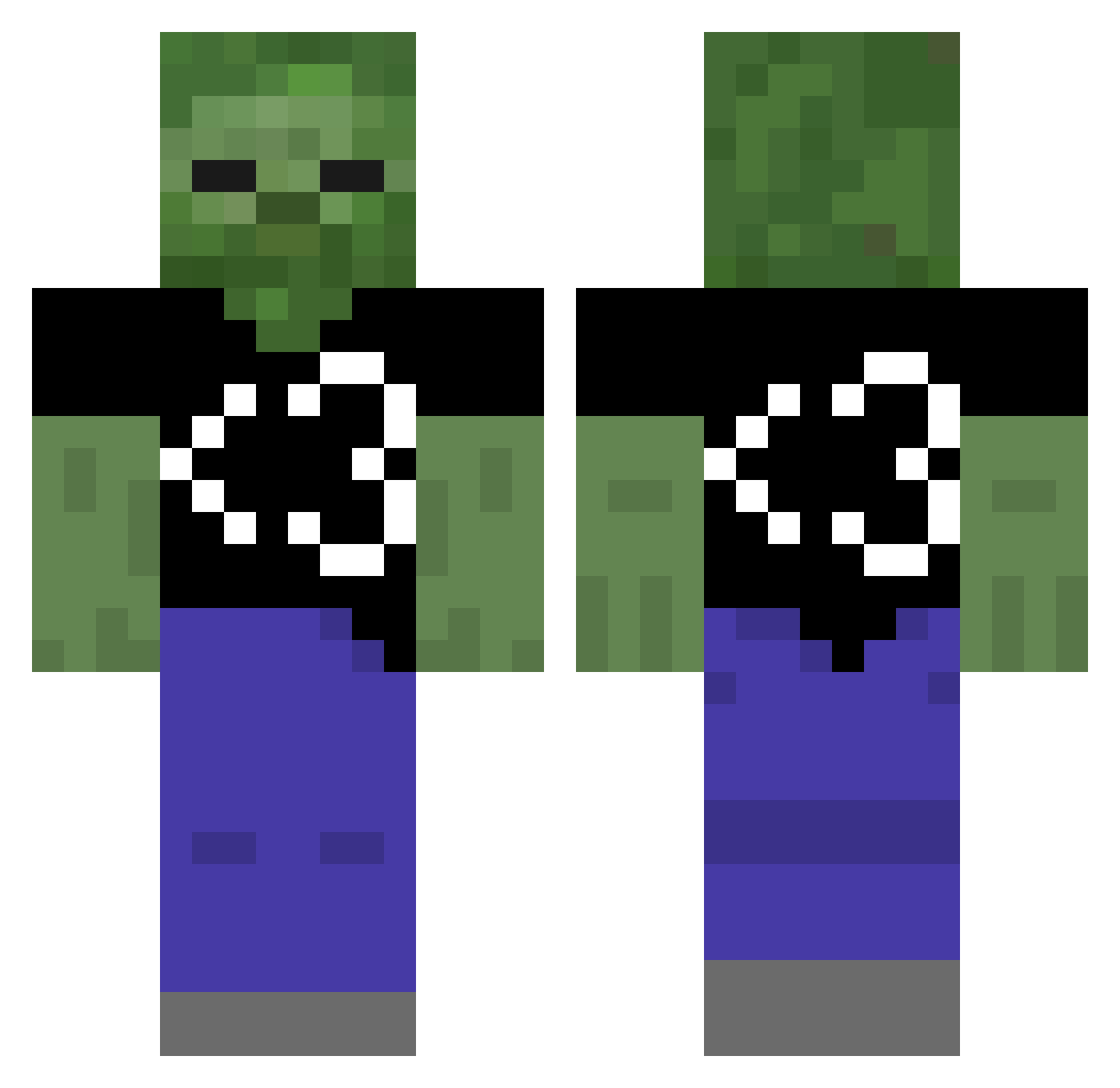 TheGreatGaw Minecraft skin, front and back view