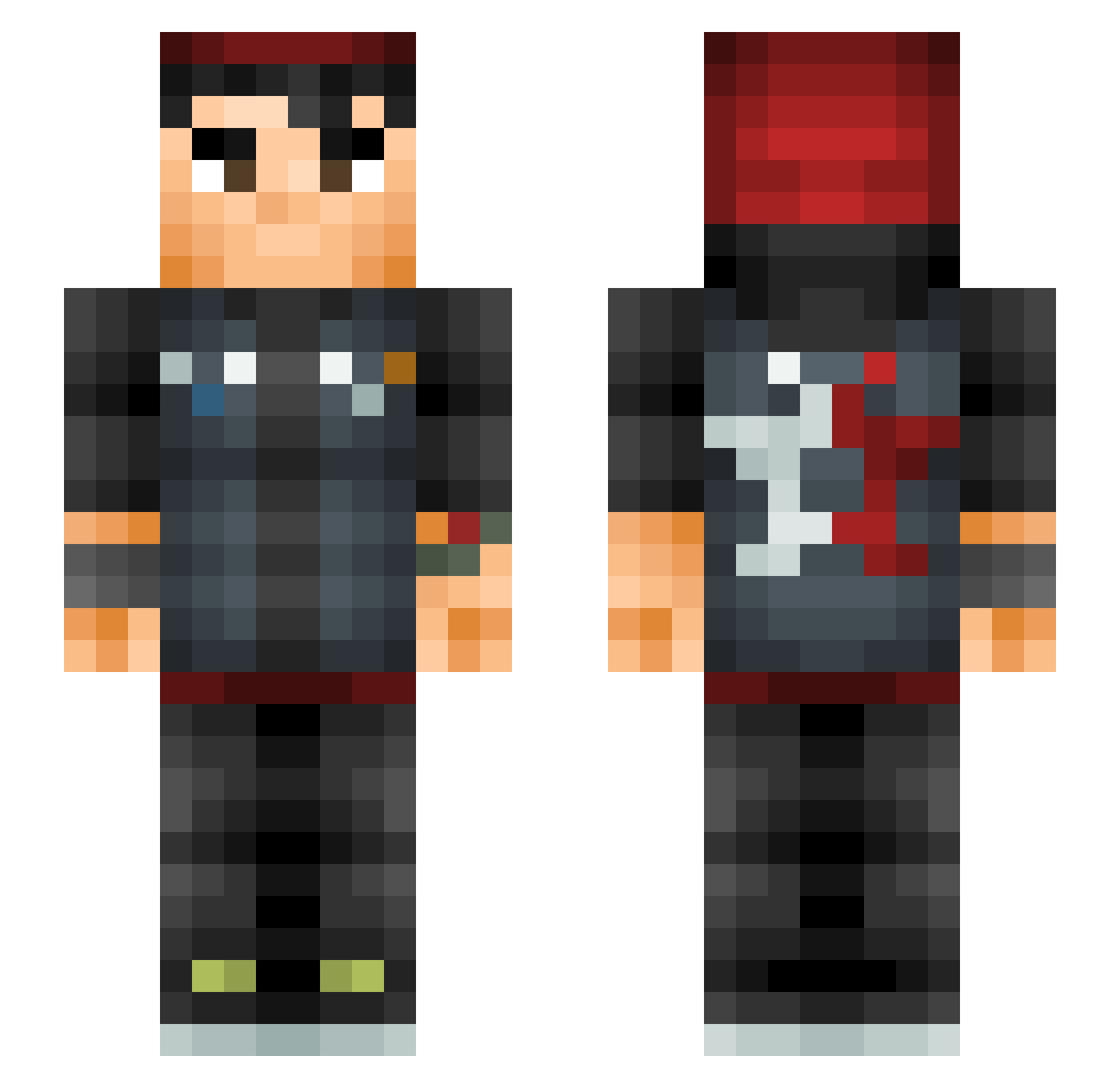 sameyeking Minecraft skin, front and back view