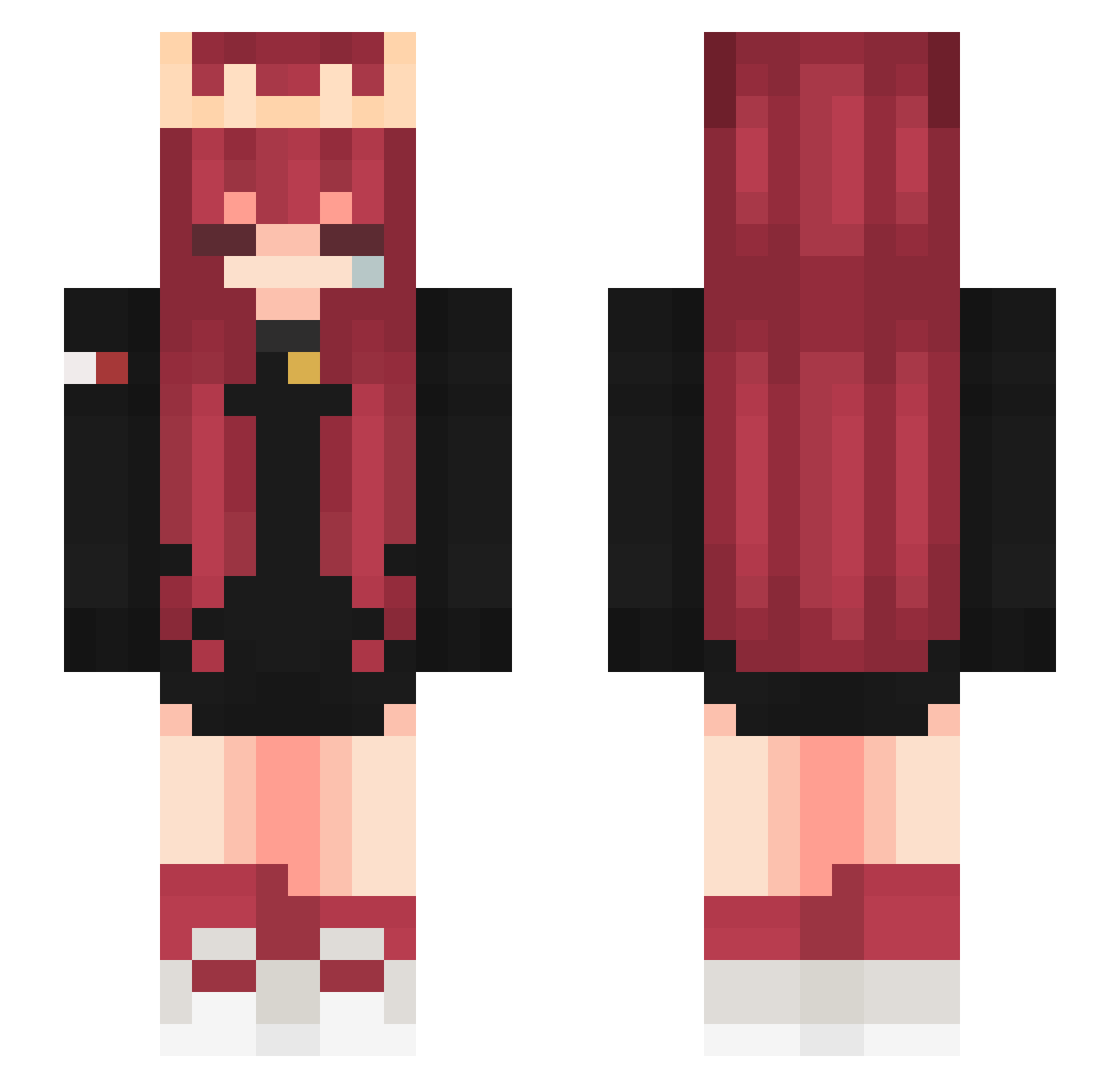 TheAsianTing Minecraft skin, front and back view