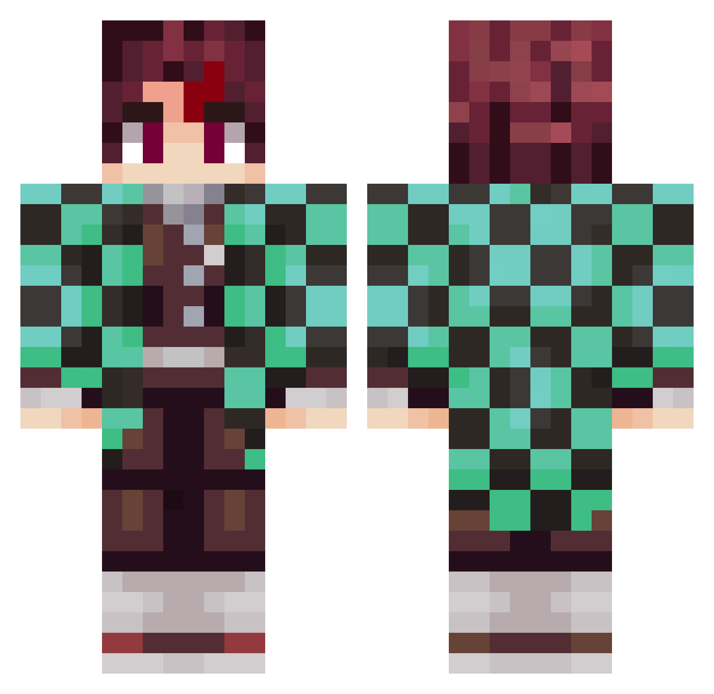 Fjeldal_ Minecraft skin, front and back view