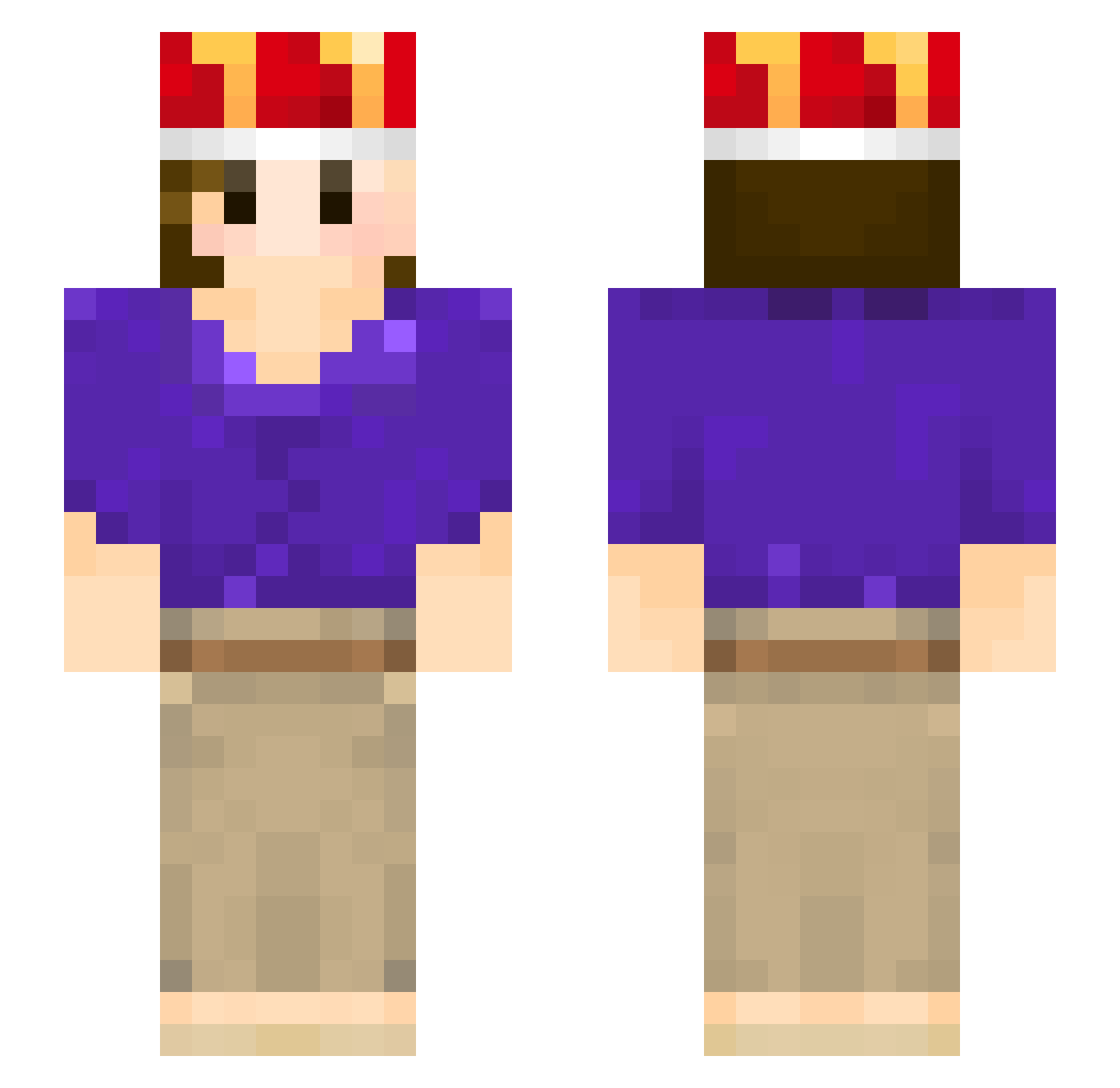 EDA Minecraft skin, front and back view