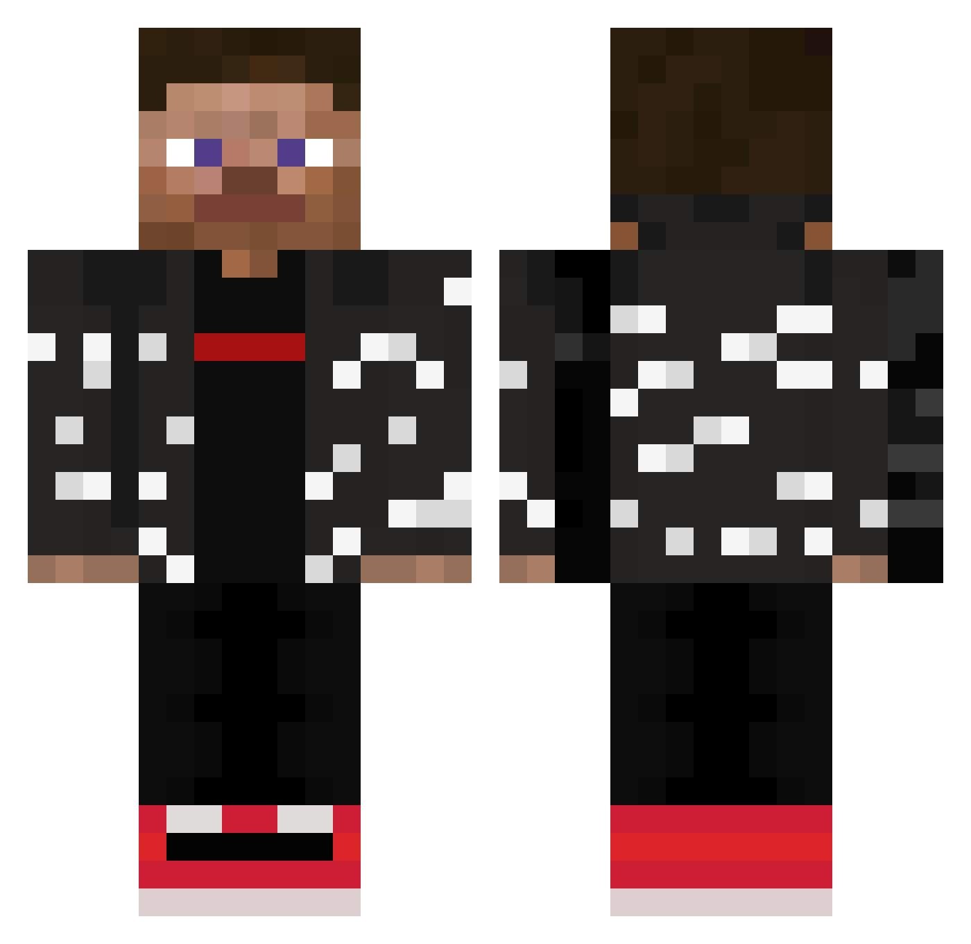 407m Minecraft skin, front and back view