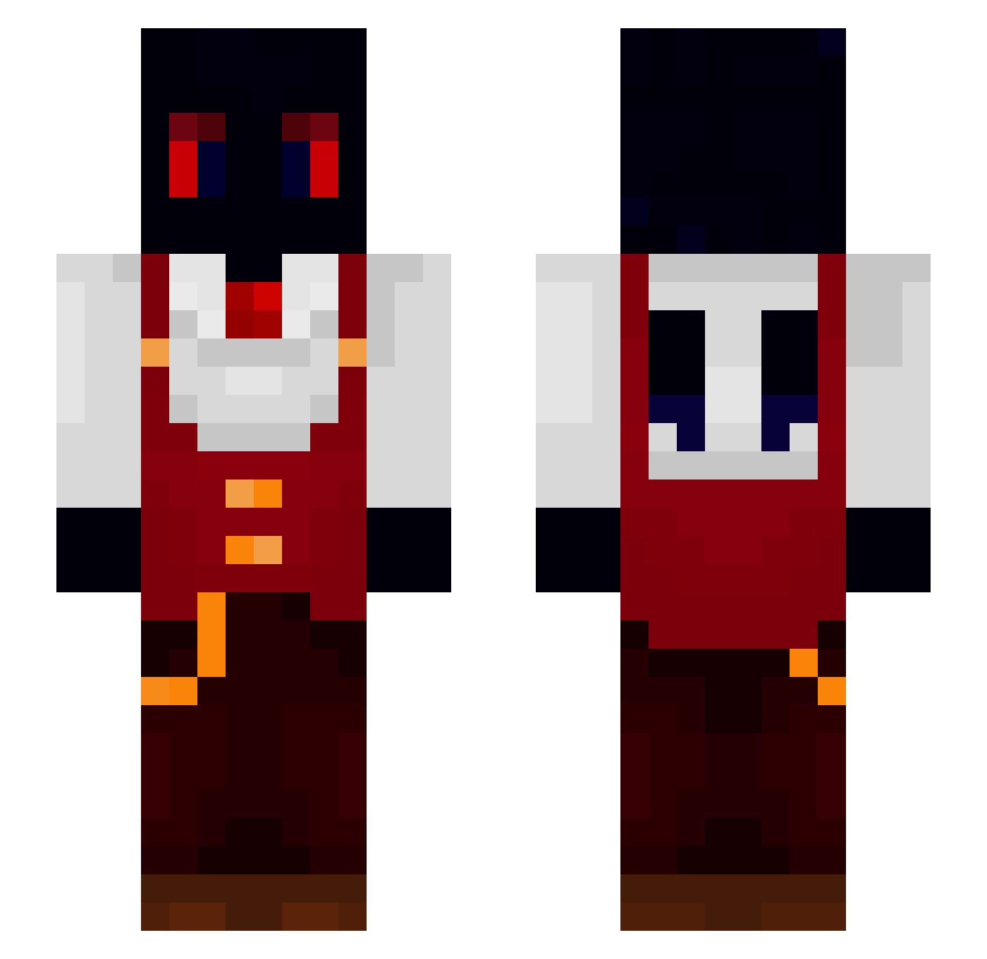 X_Crow_X Minecraft skin, front and back view