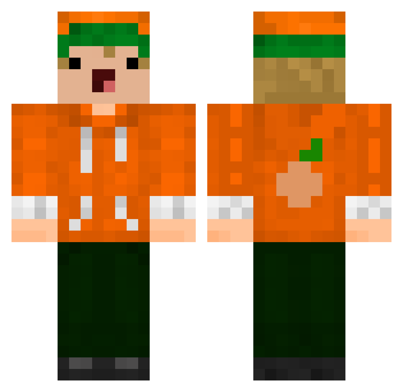 DieLobbyLaggt Minecraft skin, front and back view