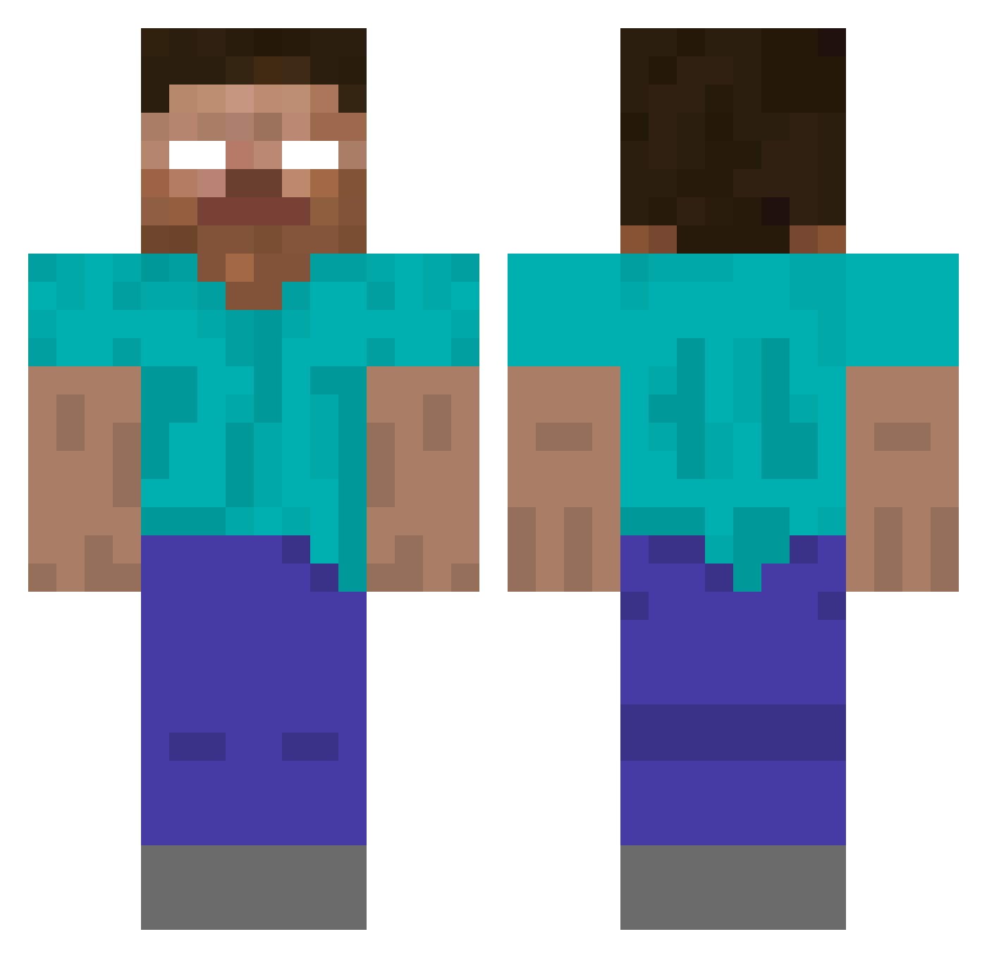 SmookieCZ Minecraft skin, front and back view
