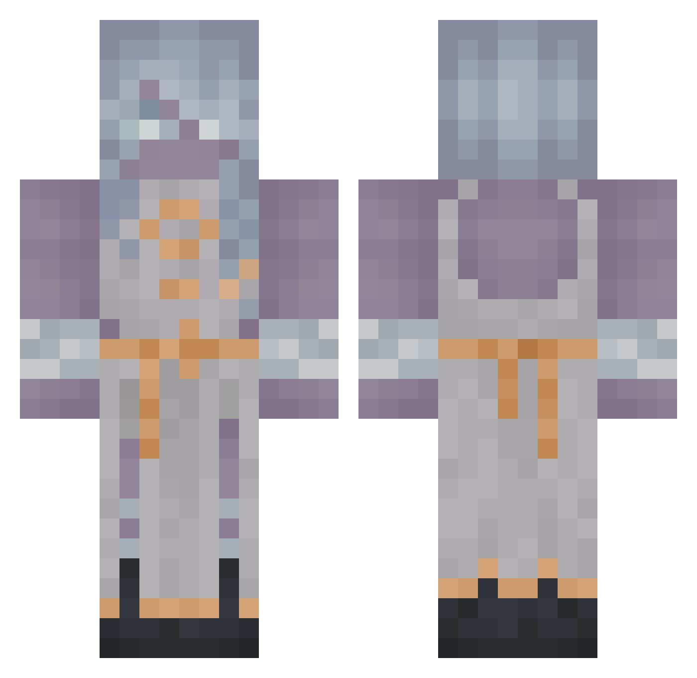 SleepyDrag Minecraft skin, front and back view