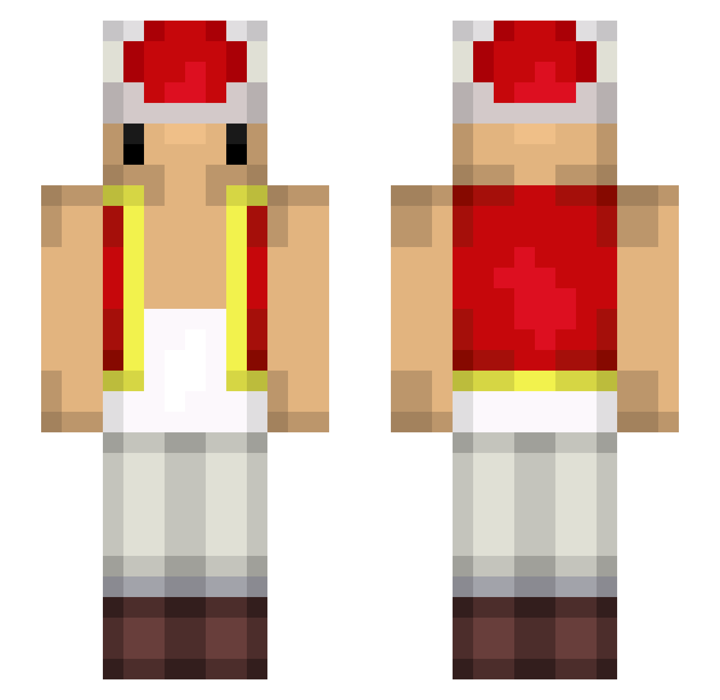 AlonOss Minecraft skin, front and back view