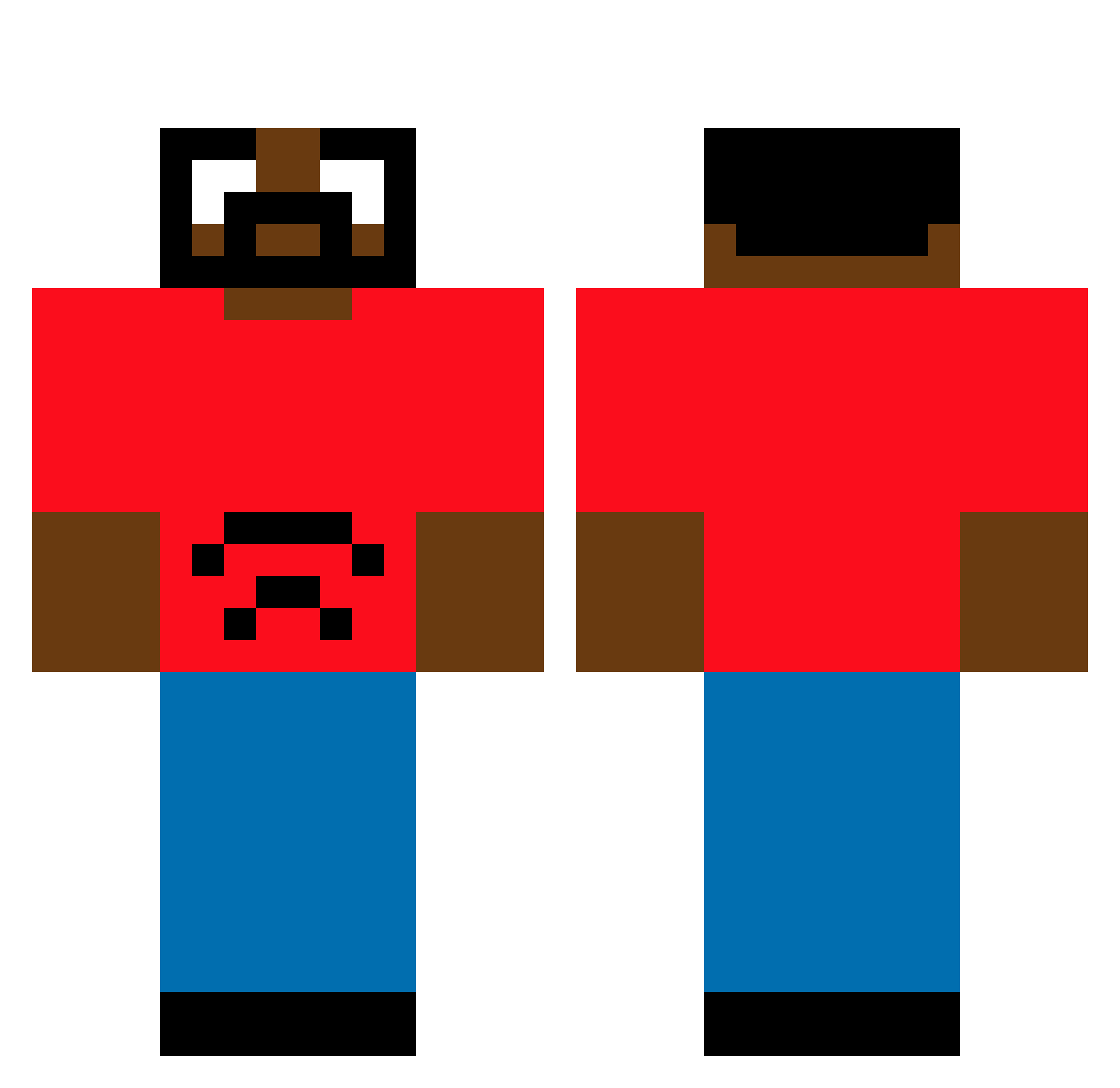 prodigy34 Minecraft skin, front and back view