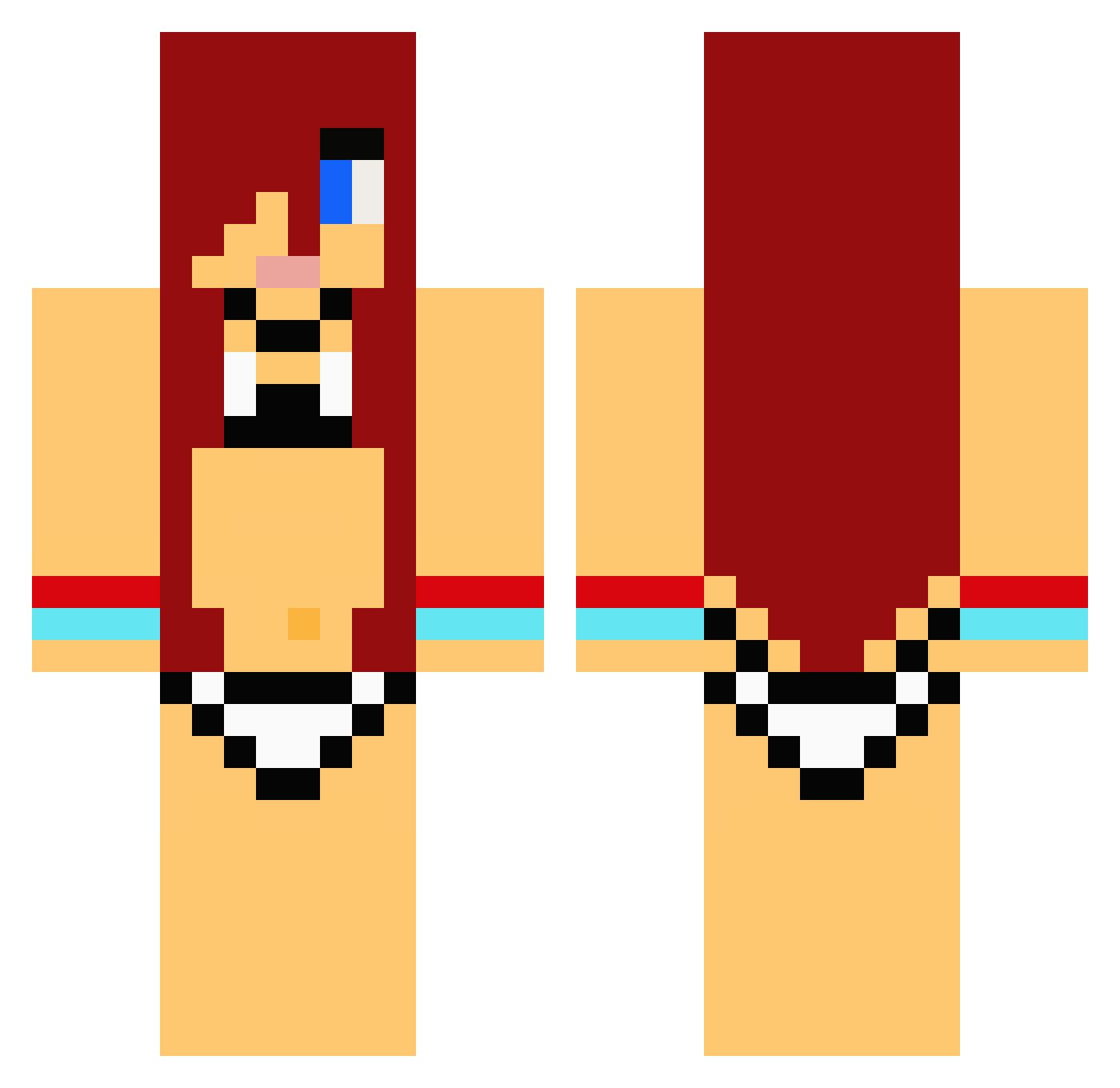 PersistedMail Minecraft skin, front and back view