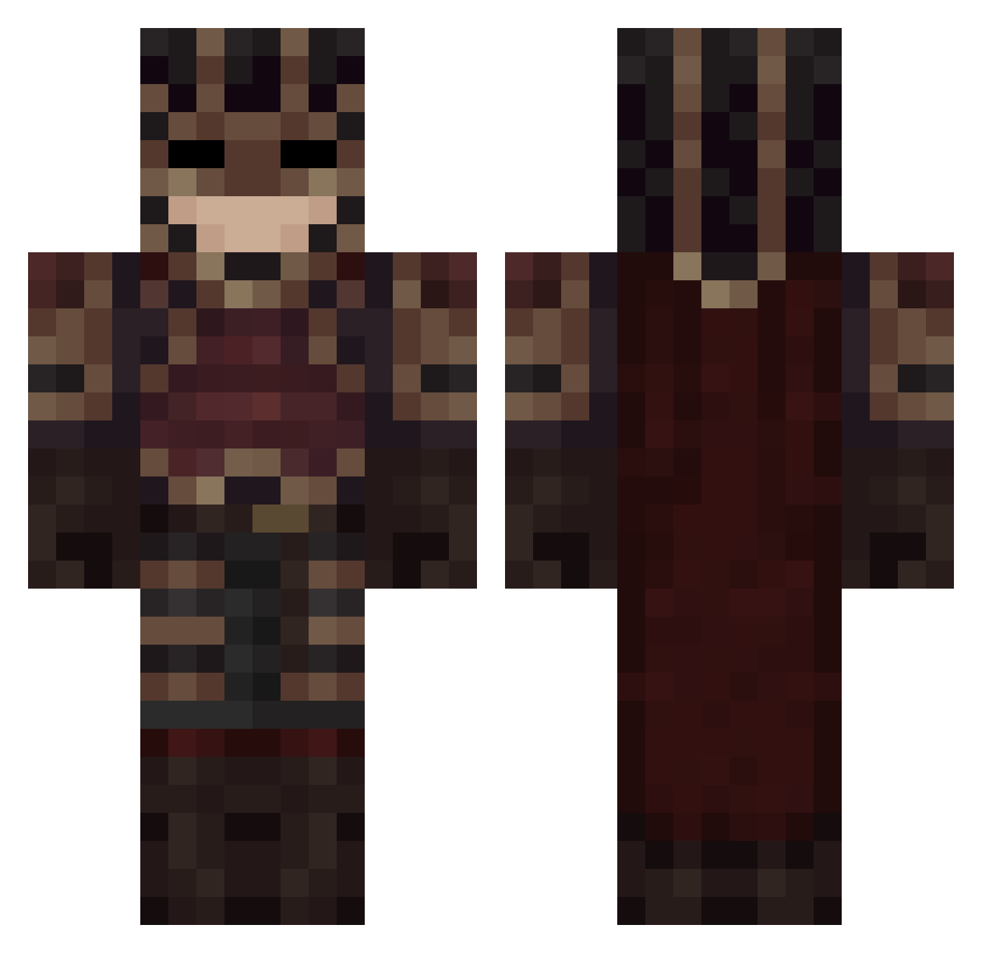 ZmanOC Minecraft skin, front and back view