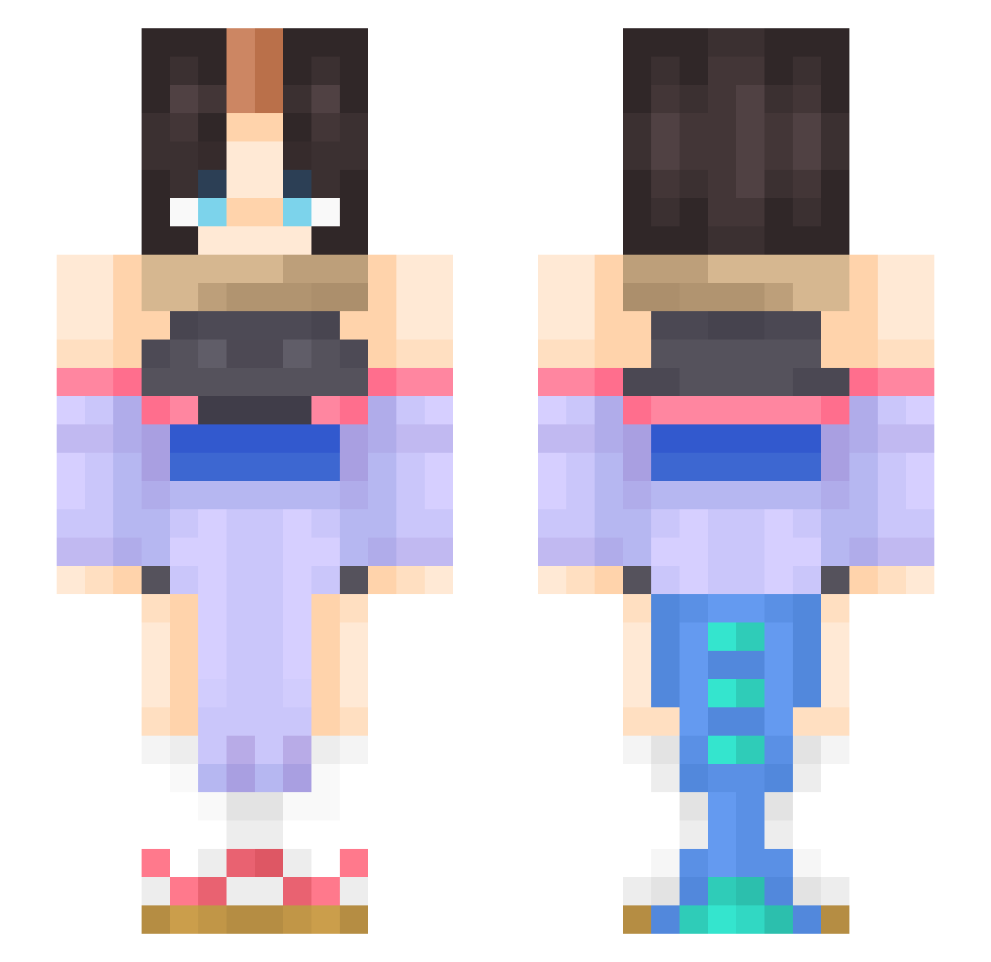 Chocar Minecraft skin, front and back view