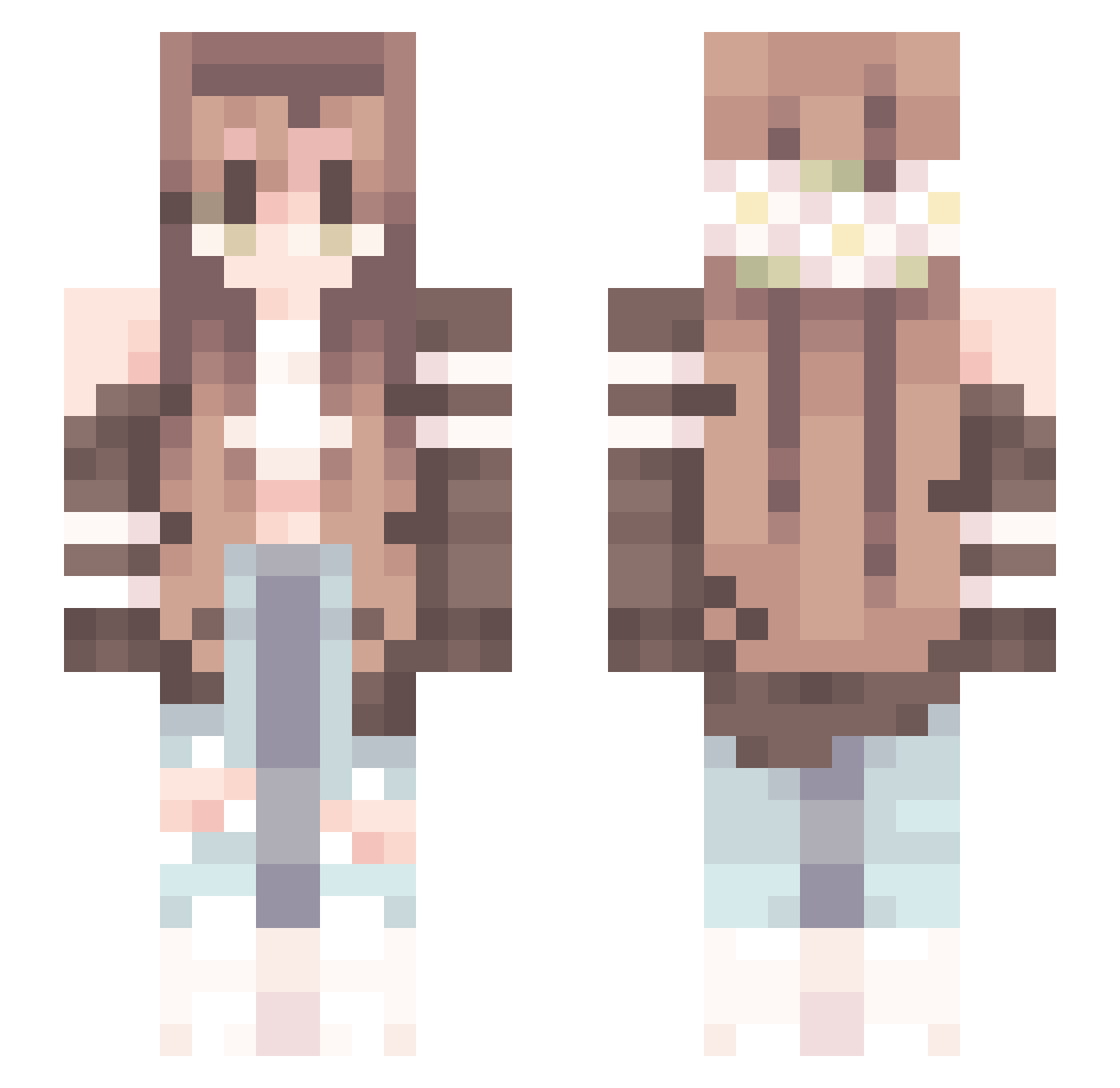 WarGoddess00 Minecraft skin, front and back view