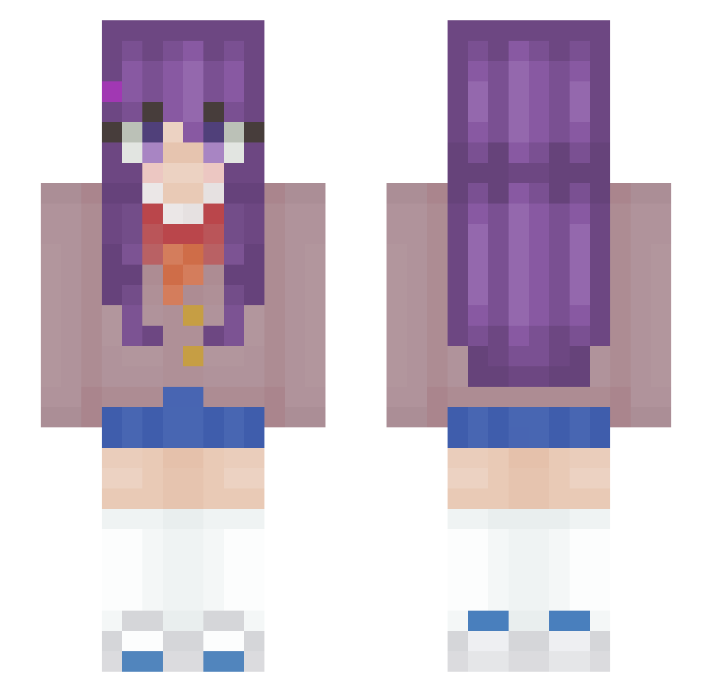 QueenDaisyy Minecraft skin, front and back view