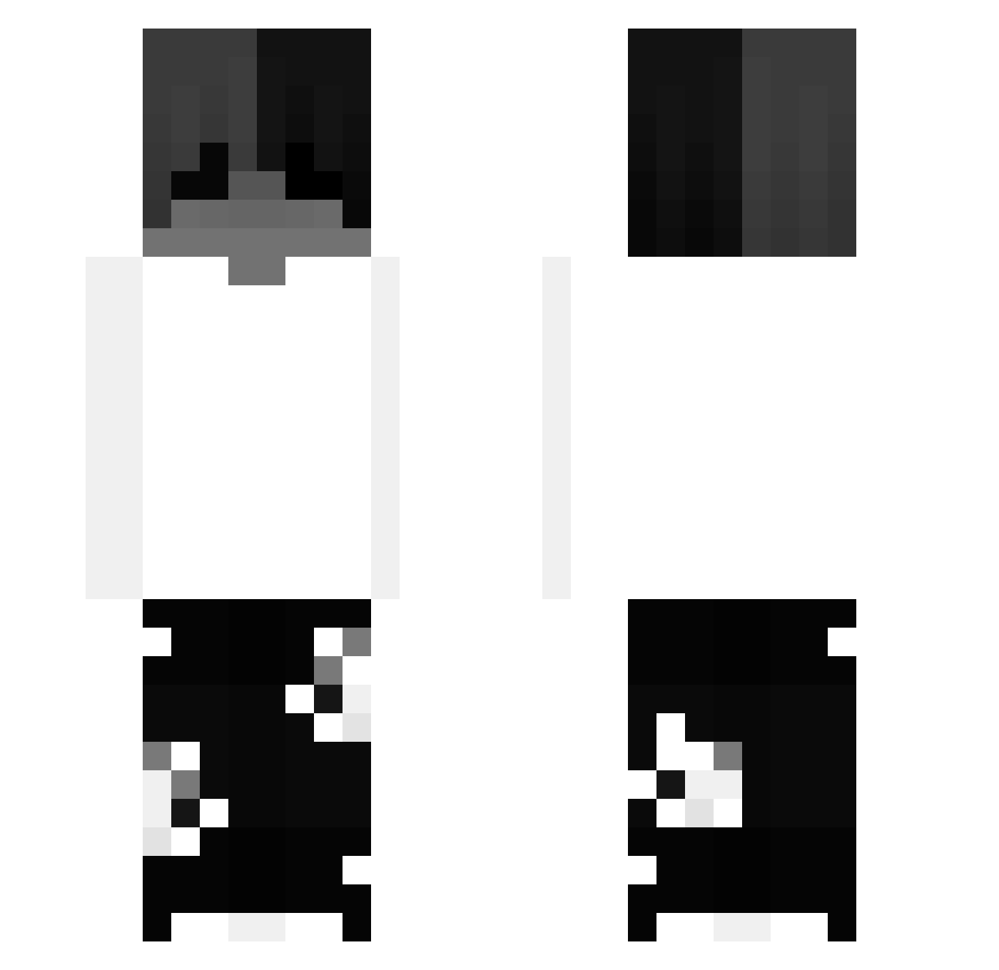 Binkovibez Minecraft skin, front and back view