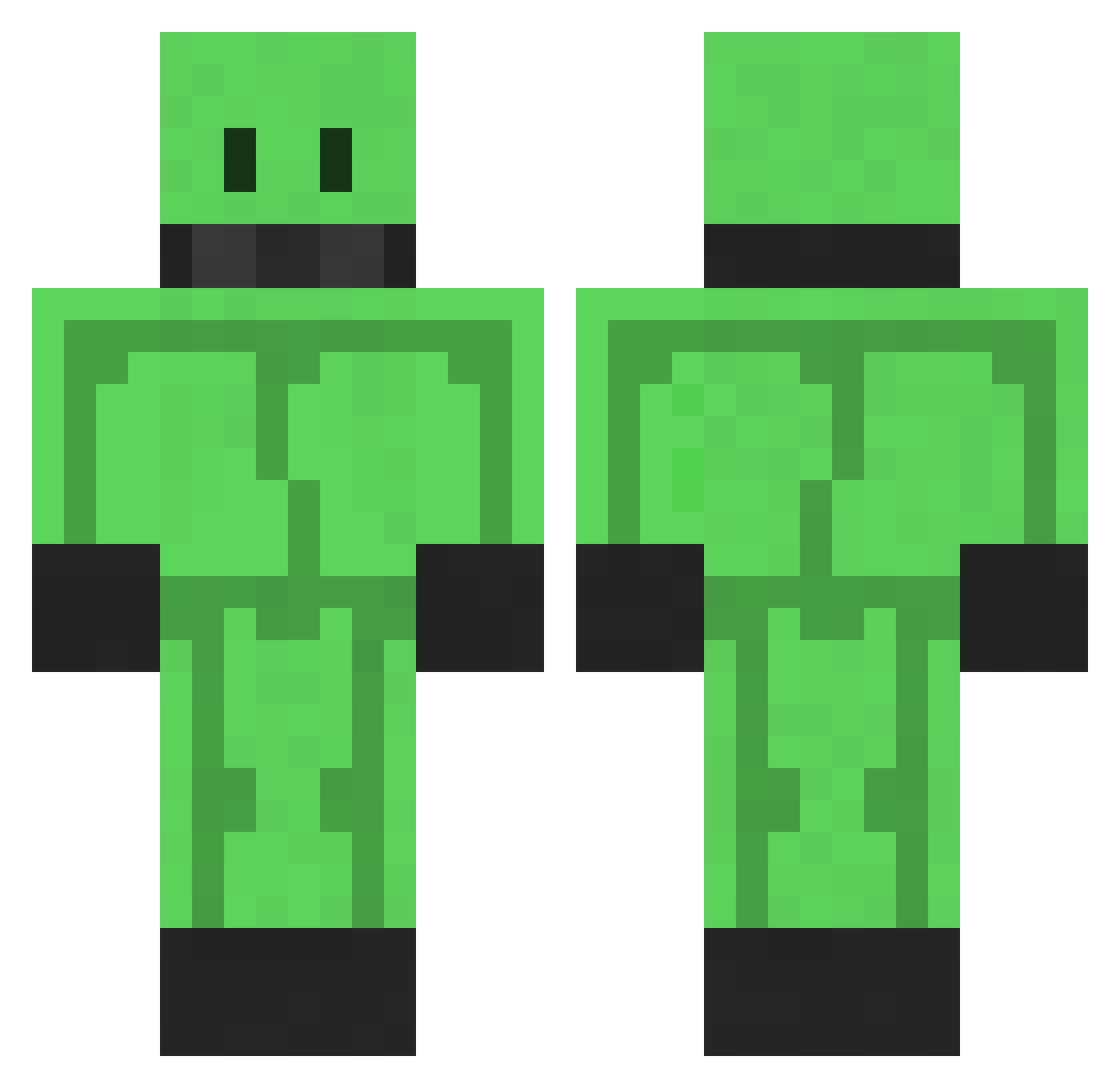 badumtssssss Minecraft skin, front and back view