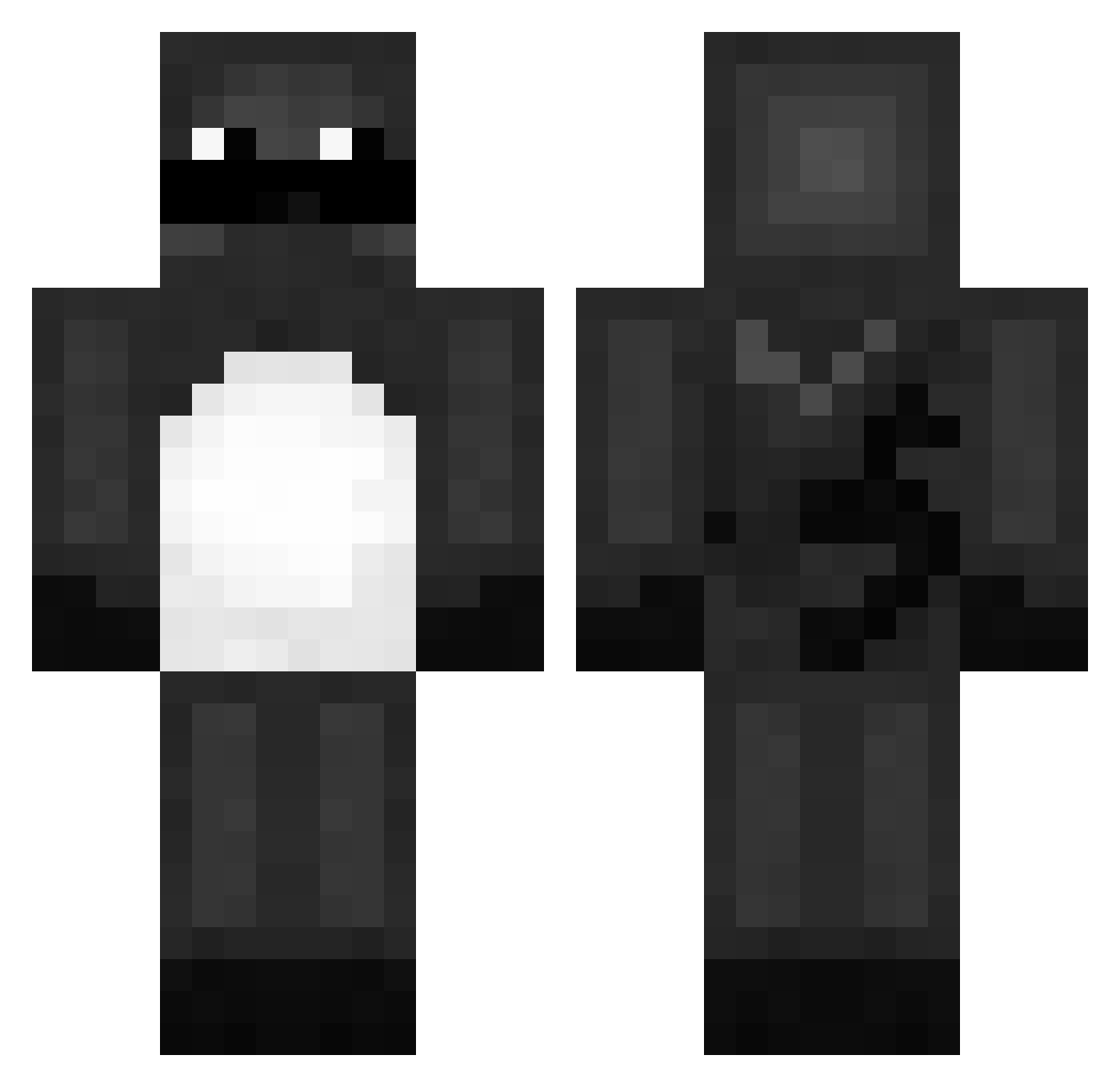 vvnz Minecraft skin, front and back view
