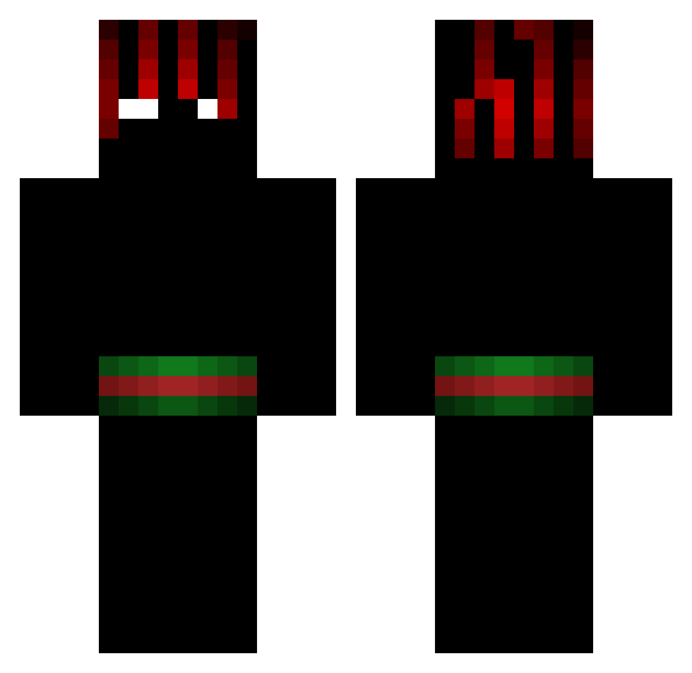 ryx0 Minecraft skin, front and back view