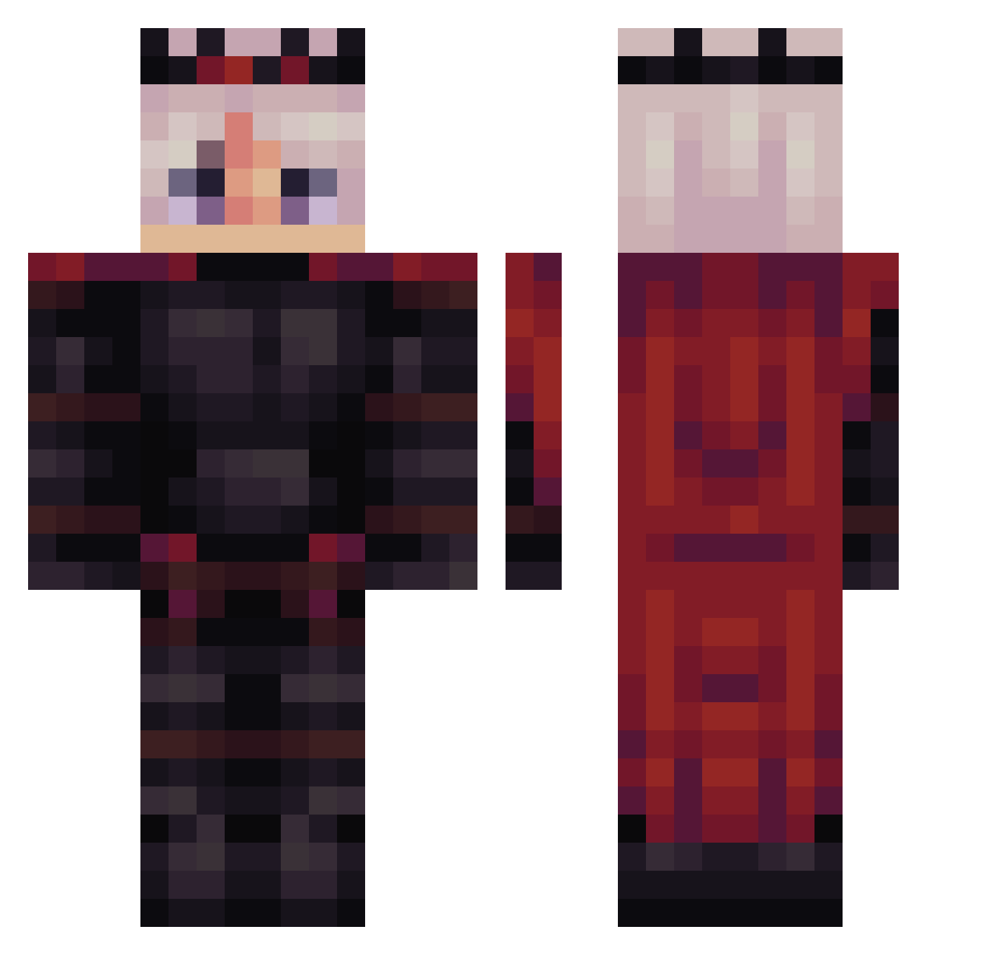 ReaZz0n Minecraft skin, front and back view
