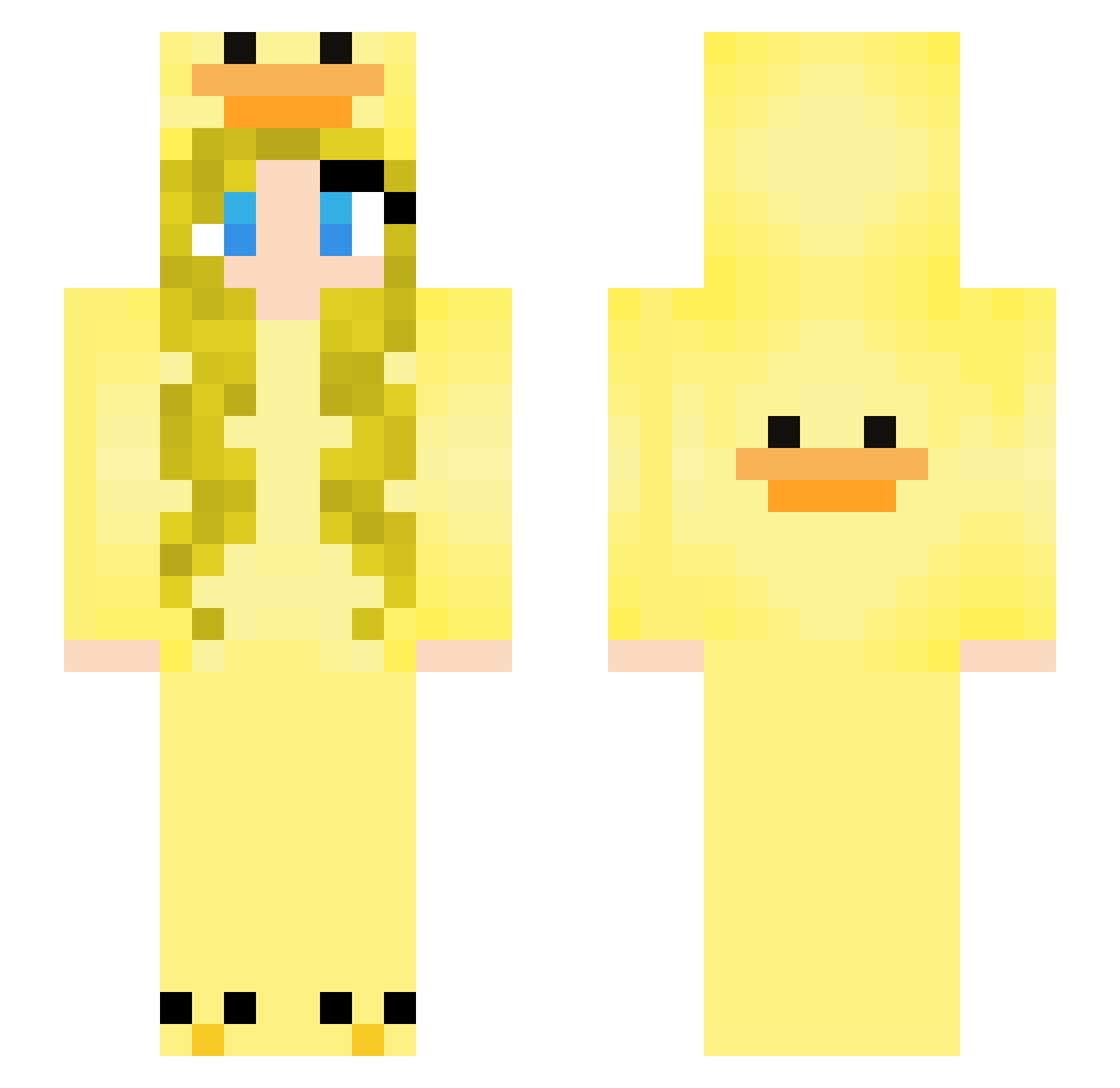 Rielz Minecraft skin, front and back view