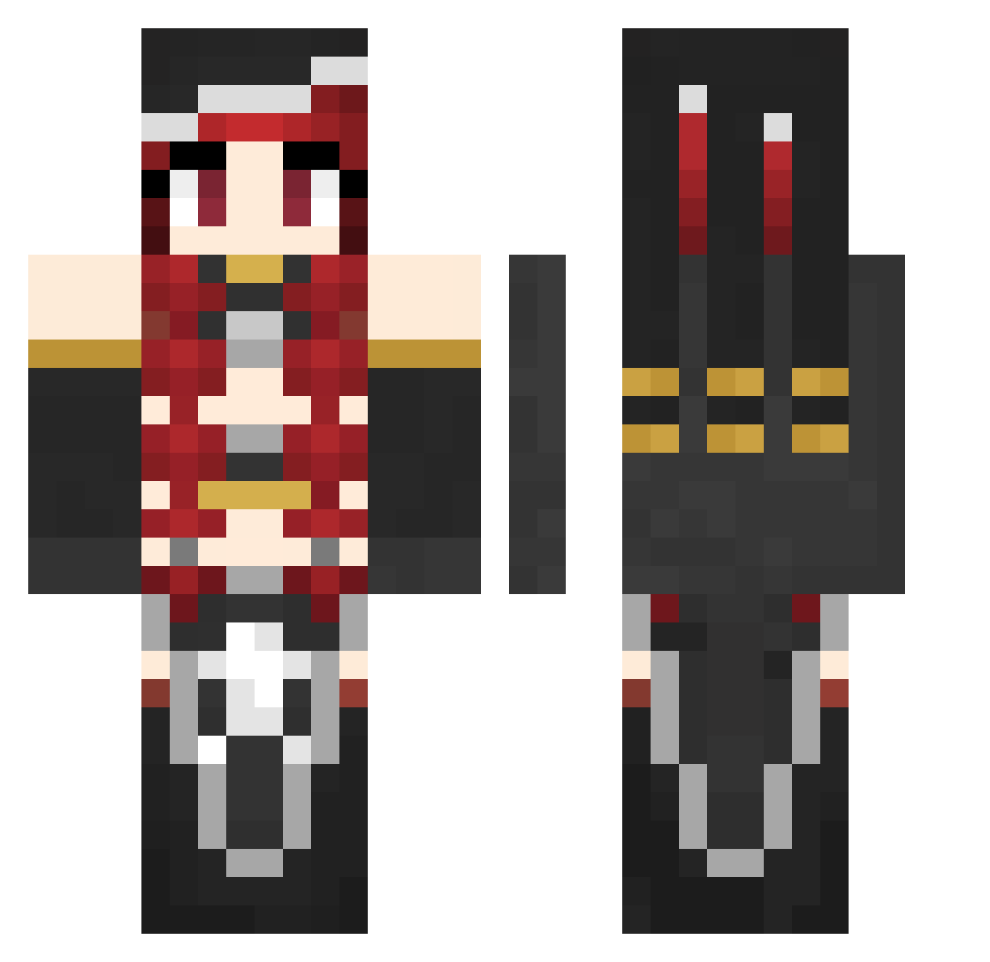 belserion90 Minecraft skin, front and back view