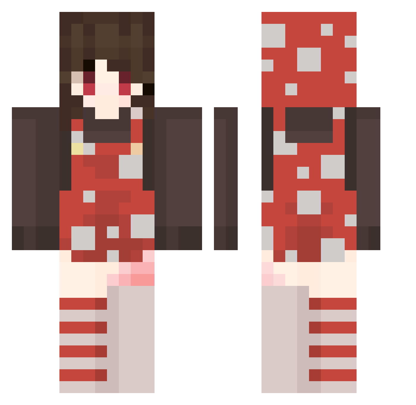 RareandExotic Minecraft skin, front and back view