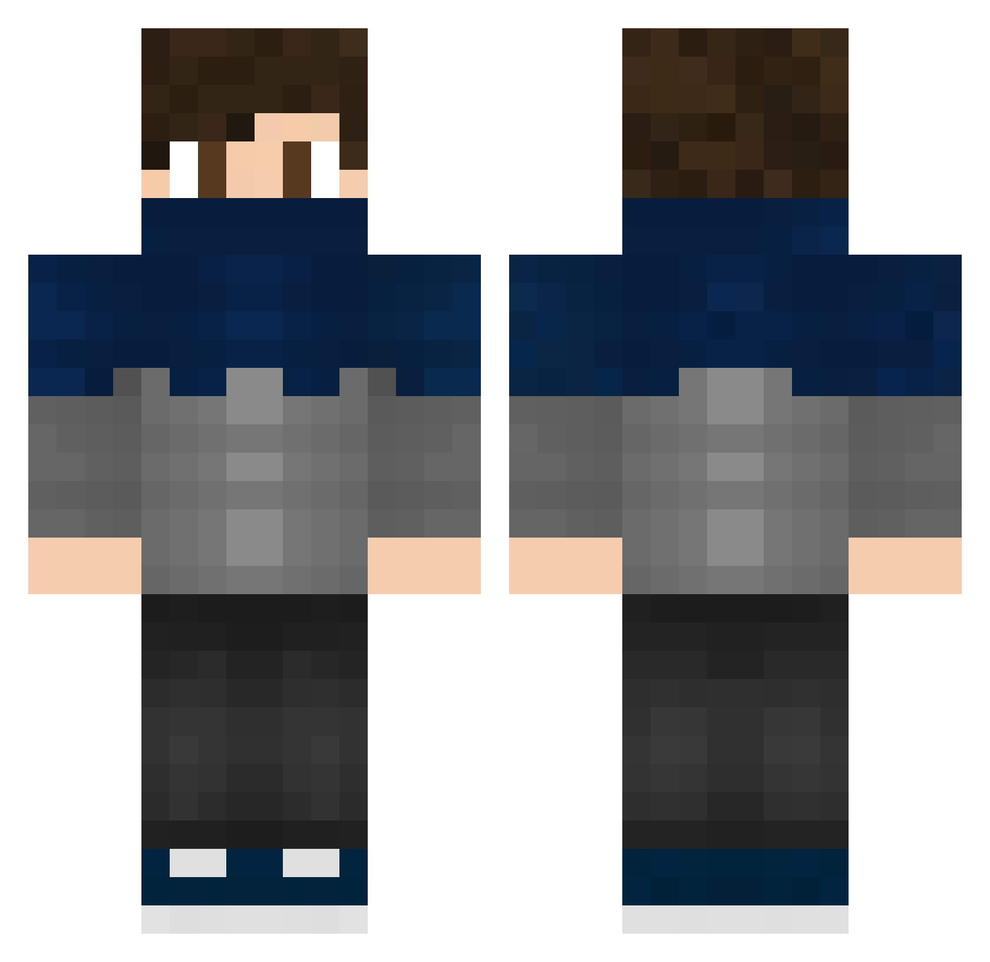 Sn0gel Minecraft skin, front and back view
