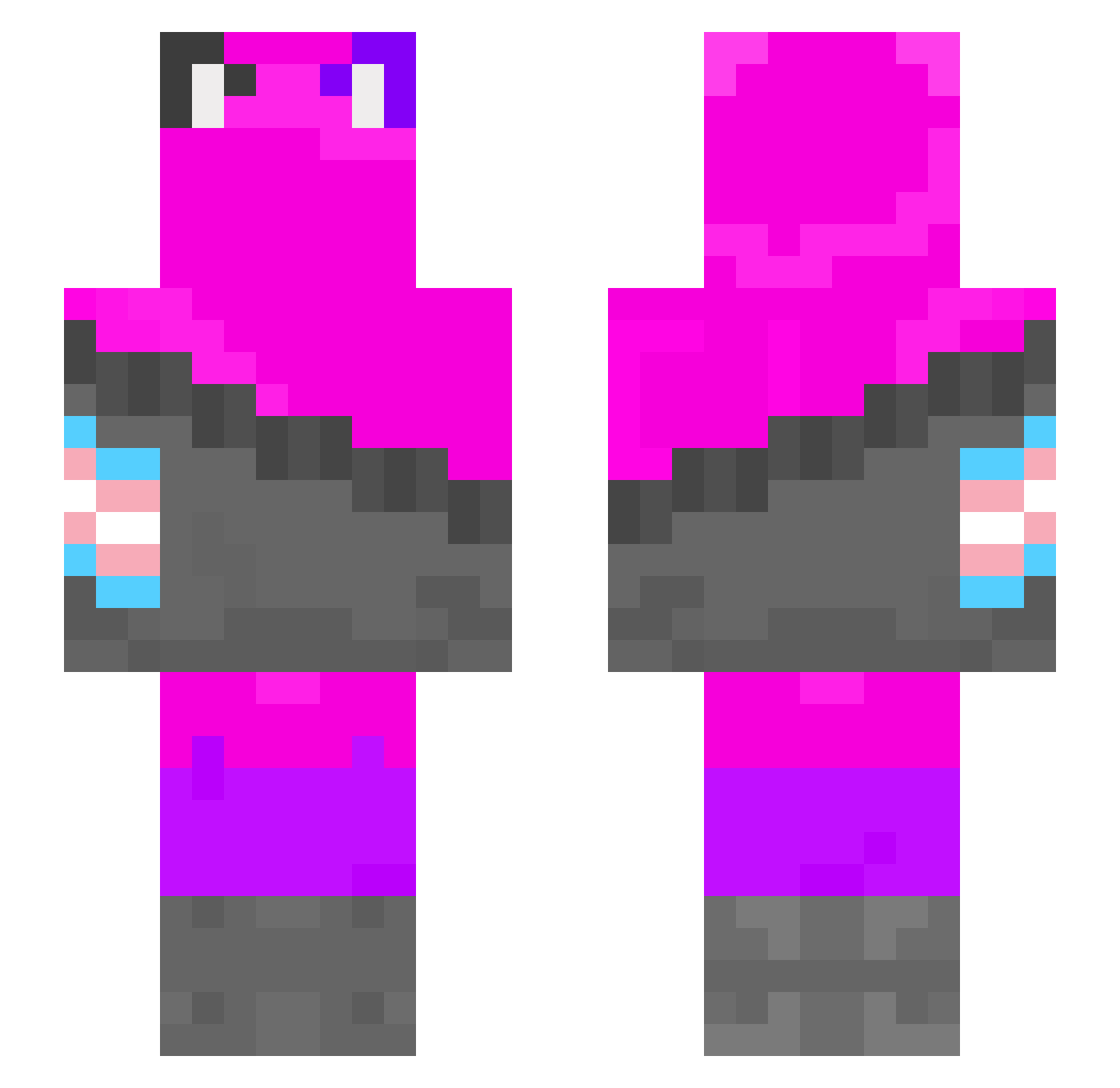 Super_Lemmy Minecraft skin, front and back view