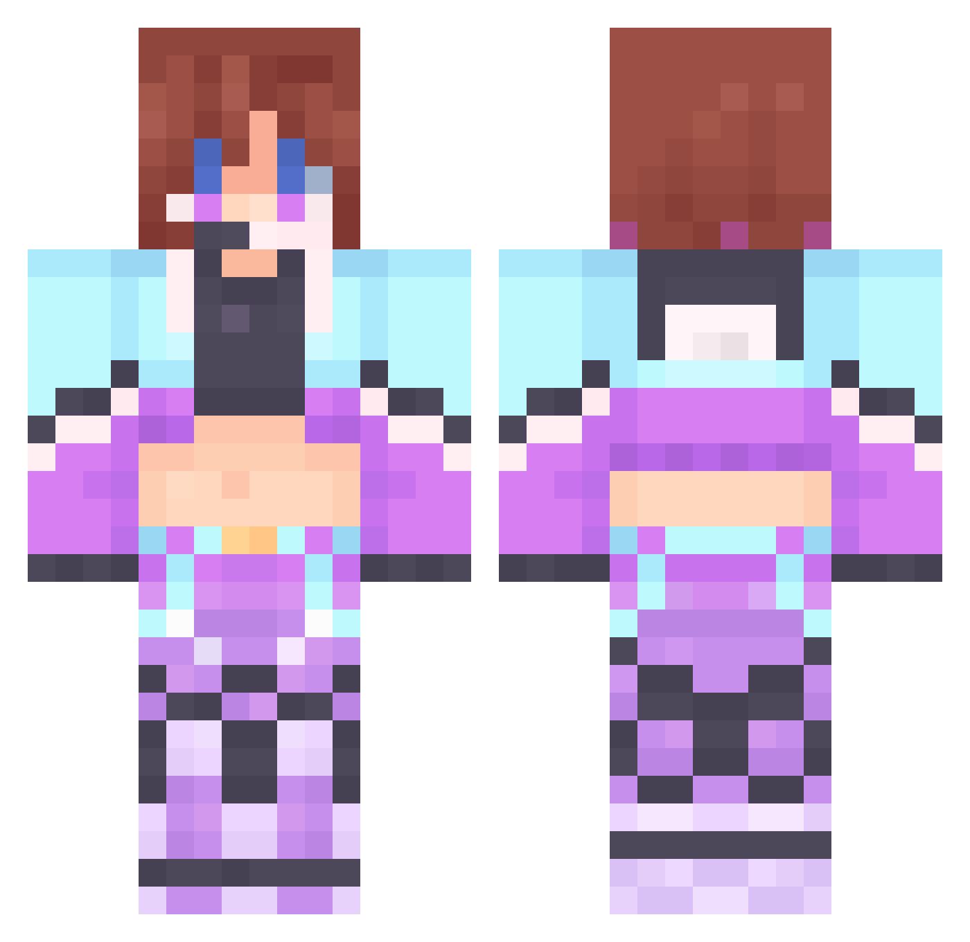 Ranboo Minecraft skin, front and back view