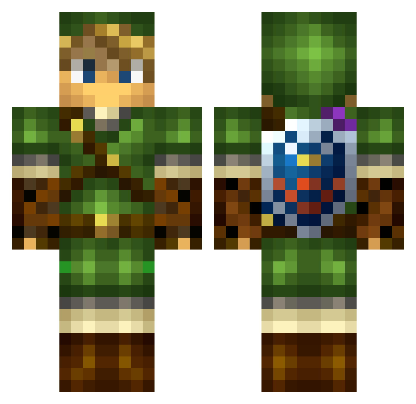 Skean Minecraft skin, front and back view