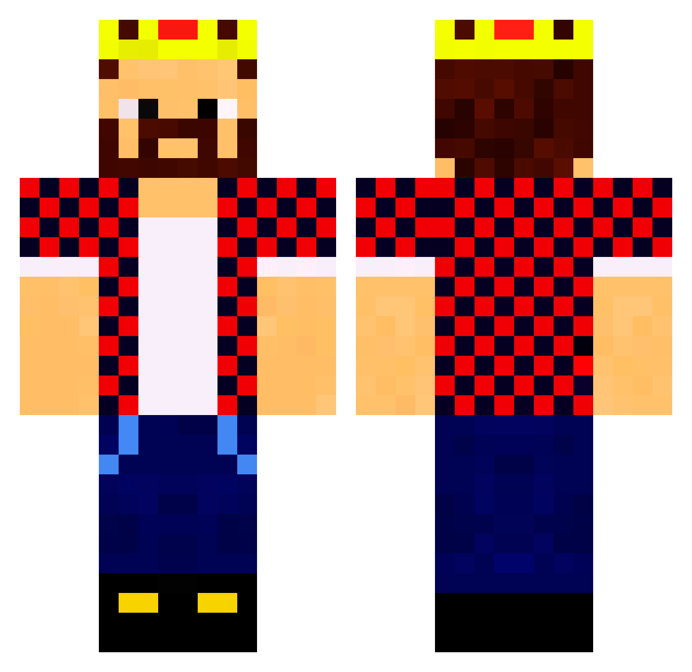 TheEscaperDevv Minecraft skin, front and back view