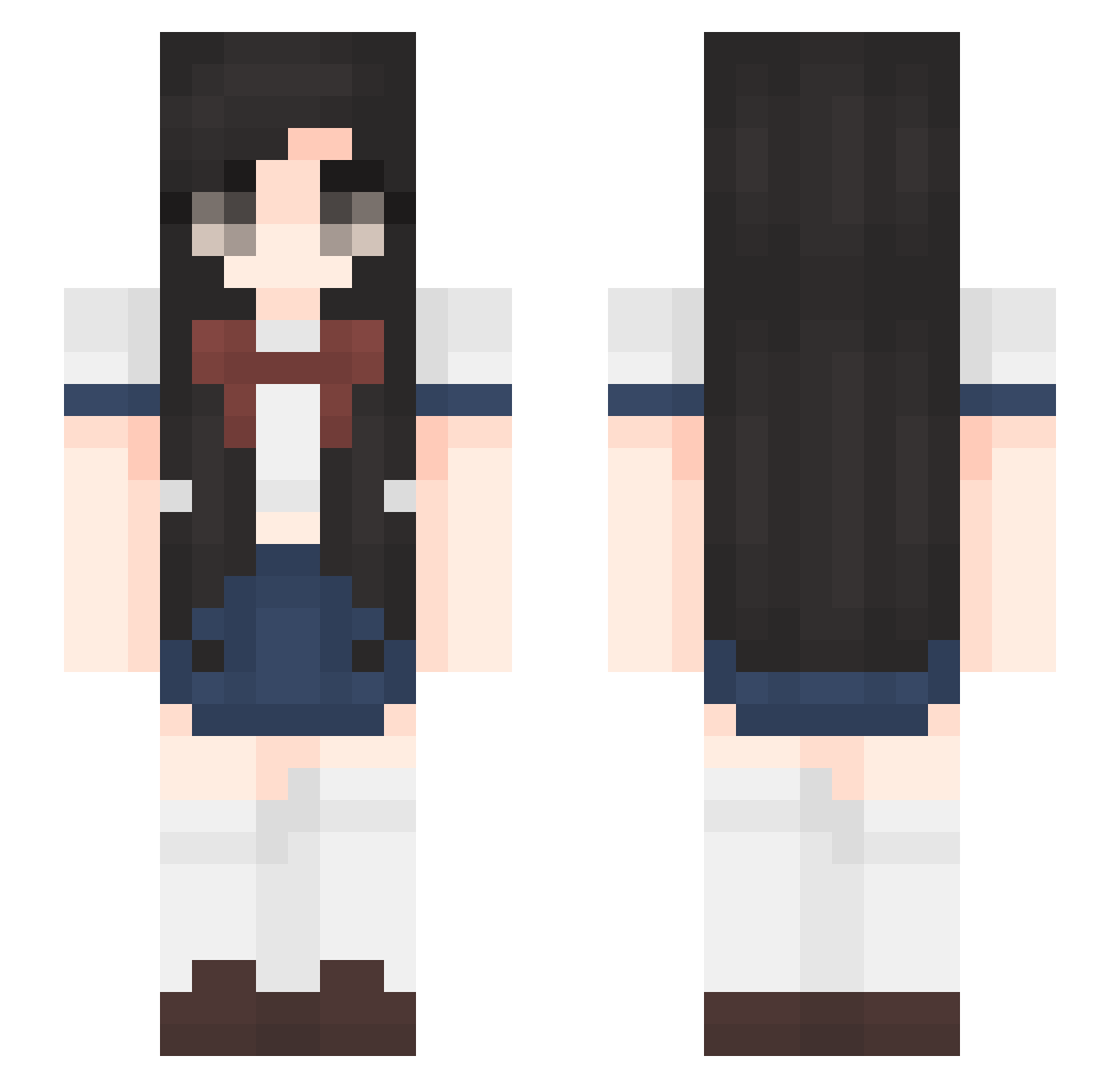 Becklynn Minecraft skin, front and back view