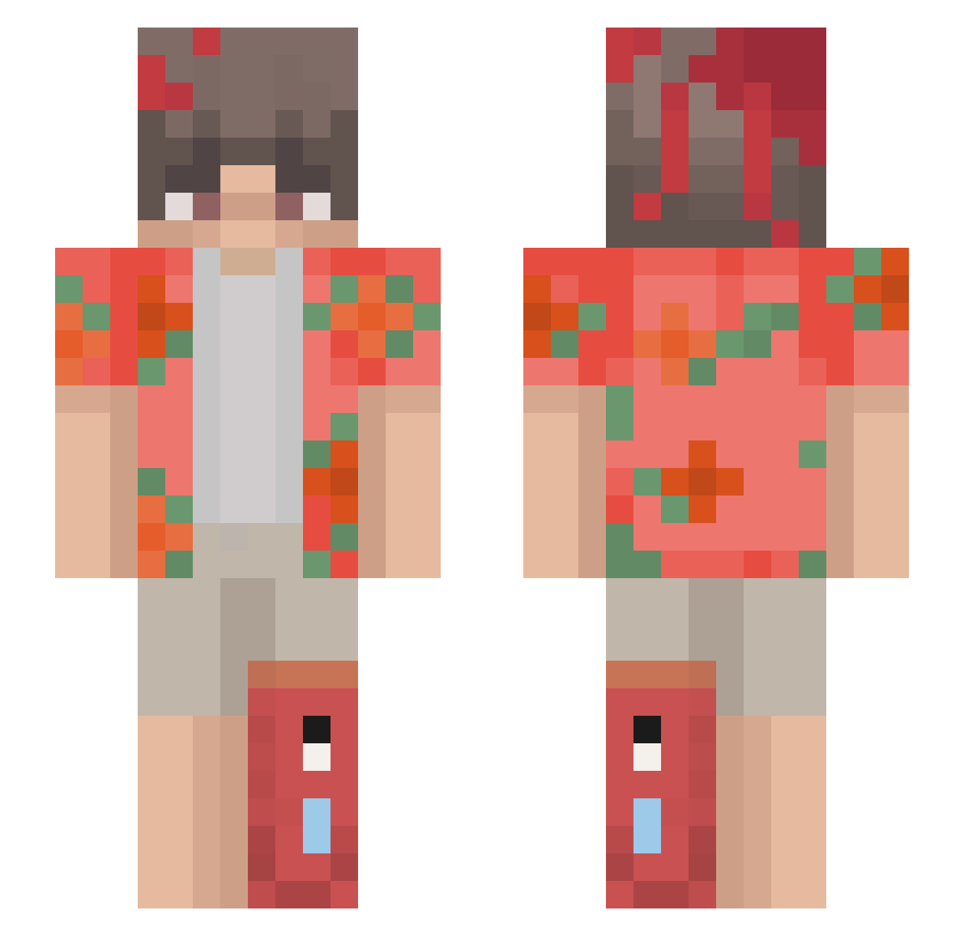 guccipiano Minecraft skin, front and back view