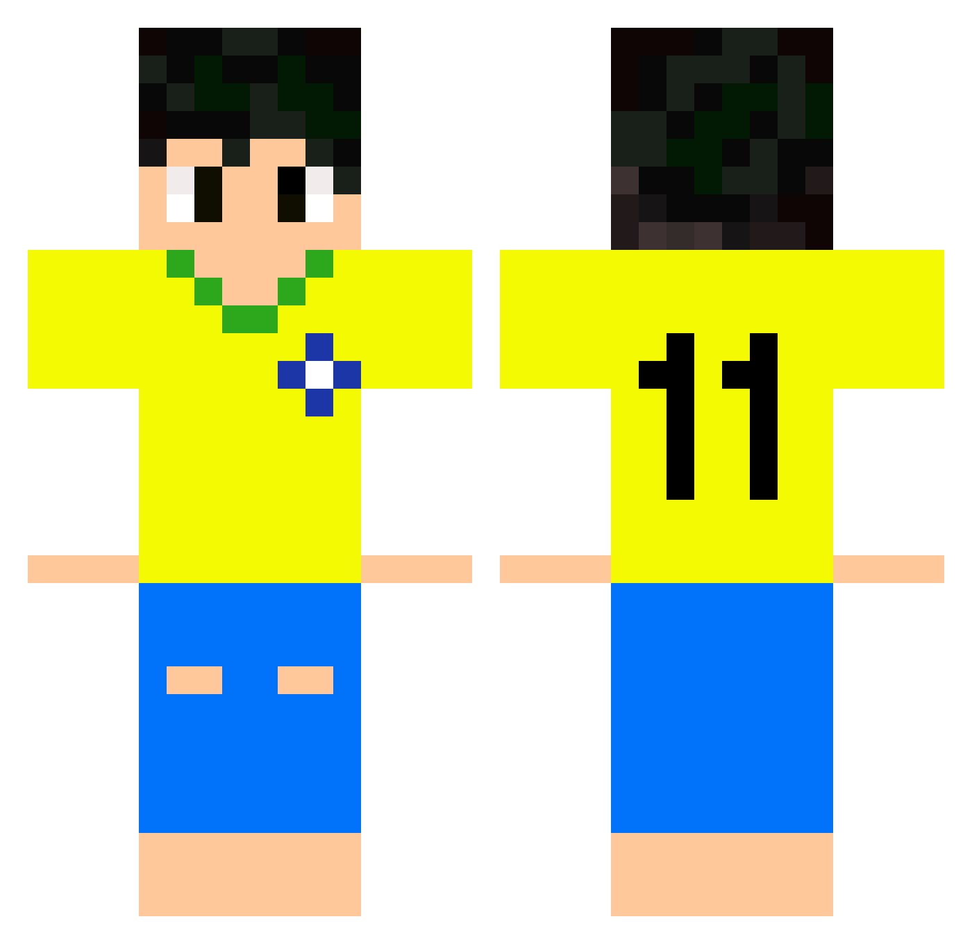 PulpC Minecraft skin, front and back view