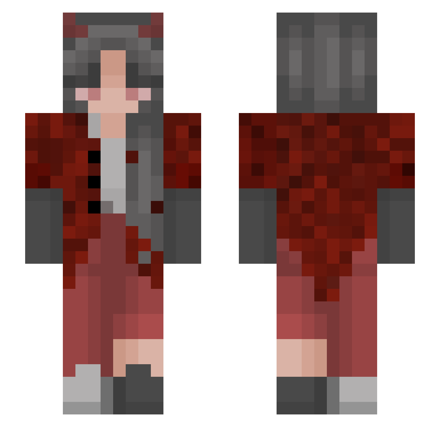 Venomka Minecraft skin, front and back view
