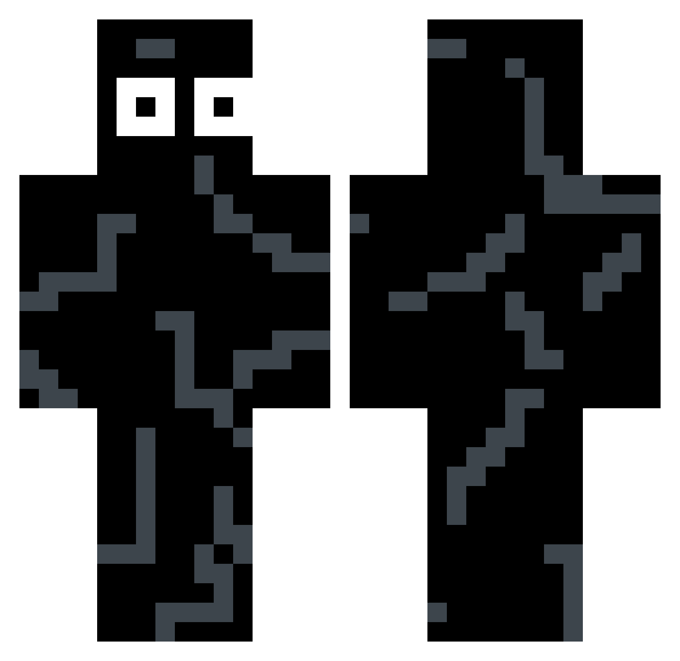 Ibby1220 Minecraft skin, front and back view