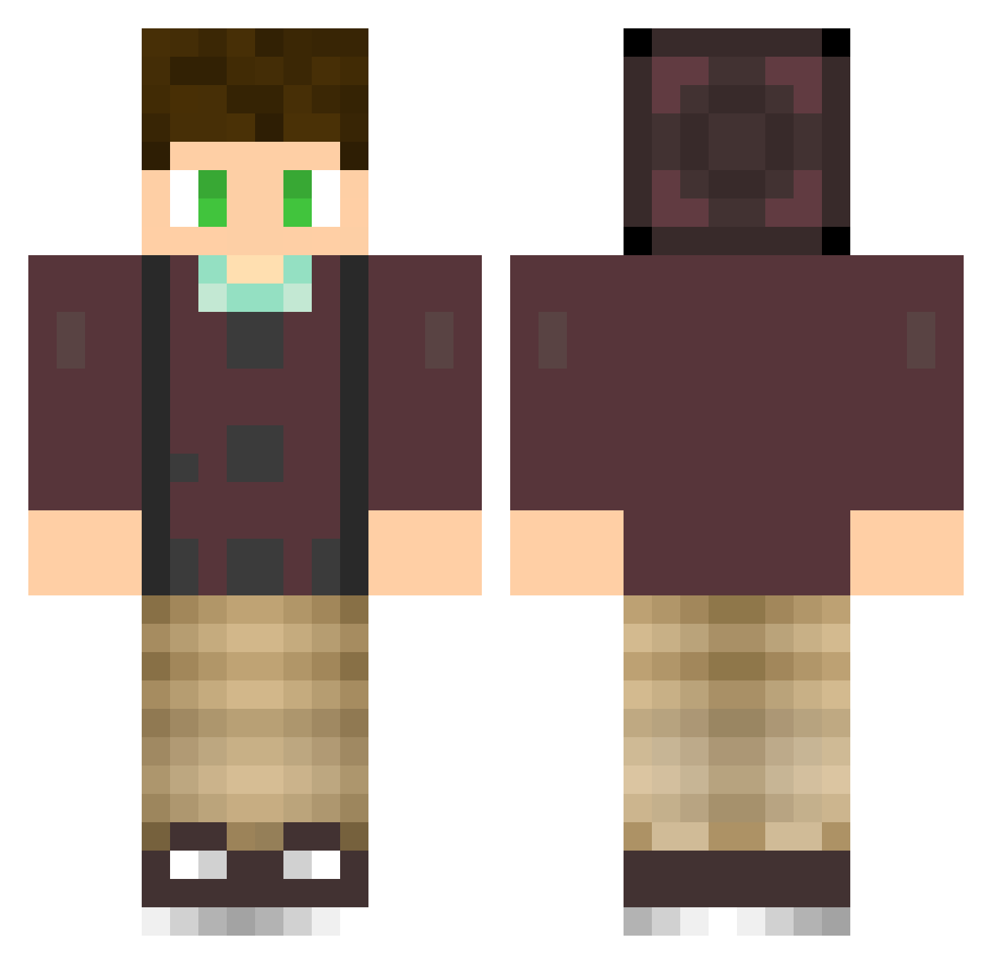 Stripier Minecraft skin, front and back view