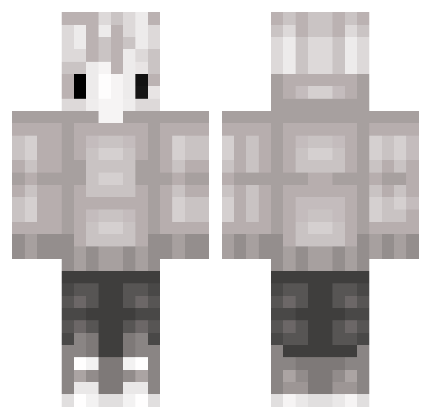 StarBlueX Minecraft skin, front and back view